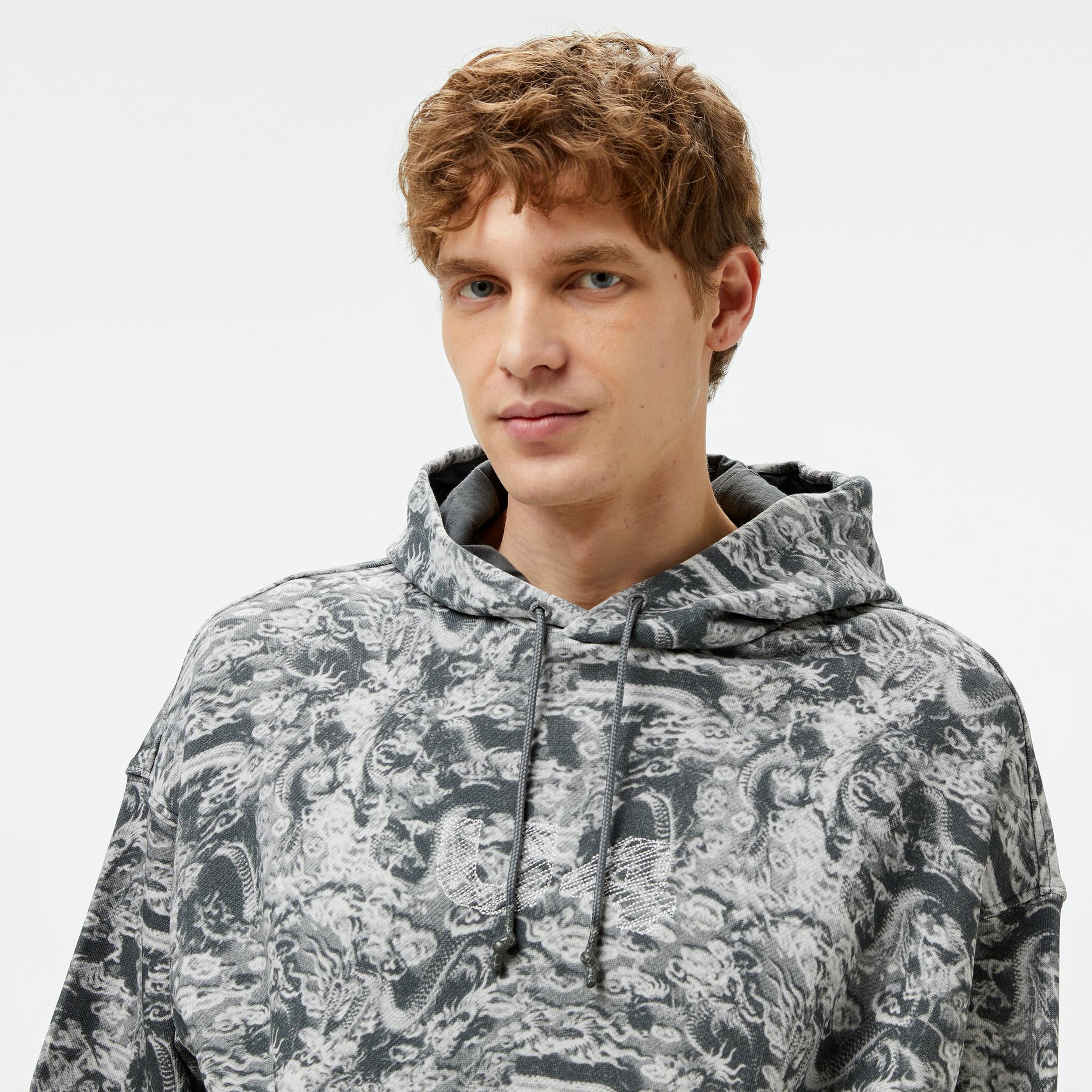 UNITED4 Limited Edition Dragon Erkek Gri Sweatshirt