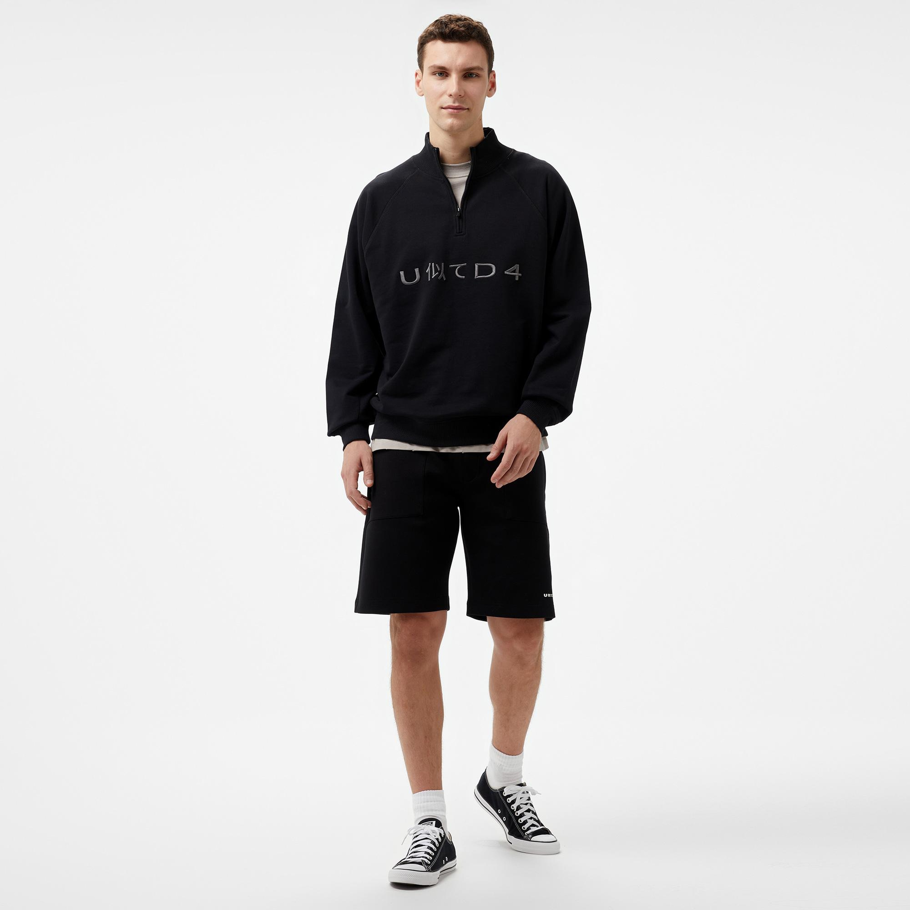 UNITED4 Erkek Siyah Sweatshirt