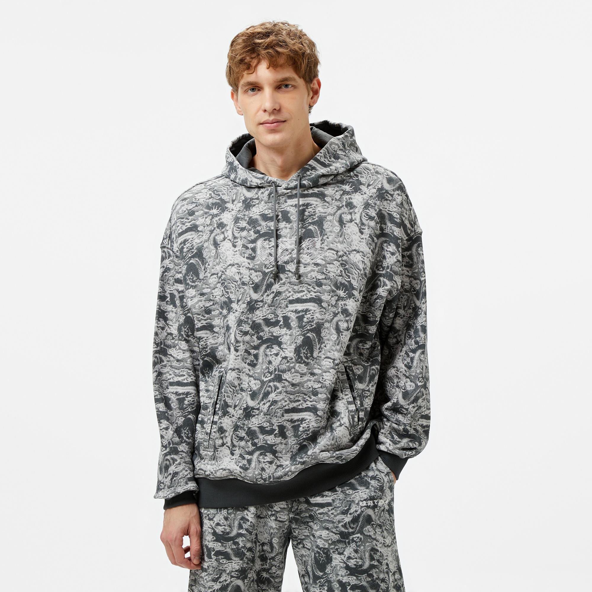 UNITED4 Limited Edition Dragon Erkek Gri Sweatshirt