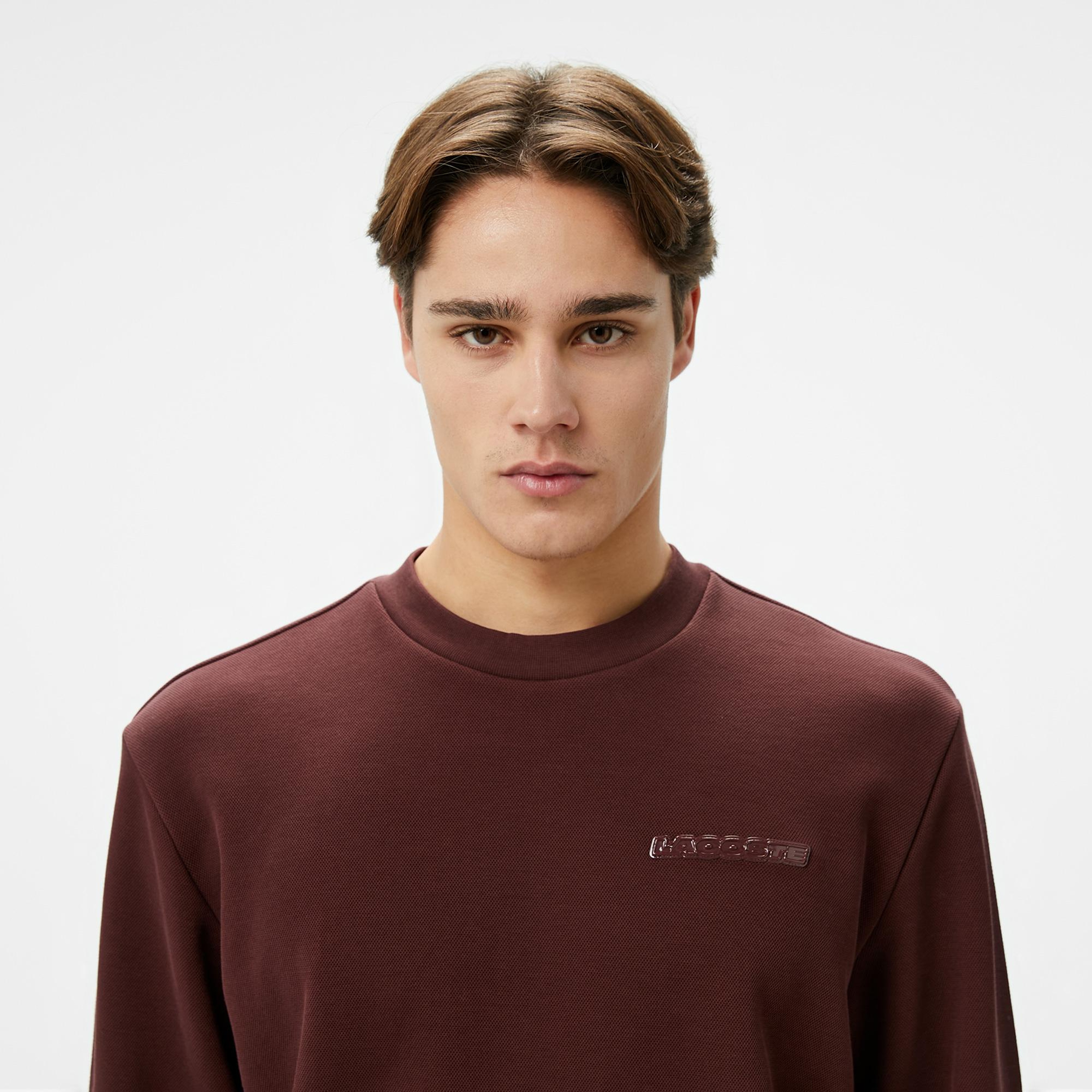 Erkek Classic Fit Bisiklet Yaka Bordo Sweatshirt