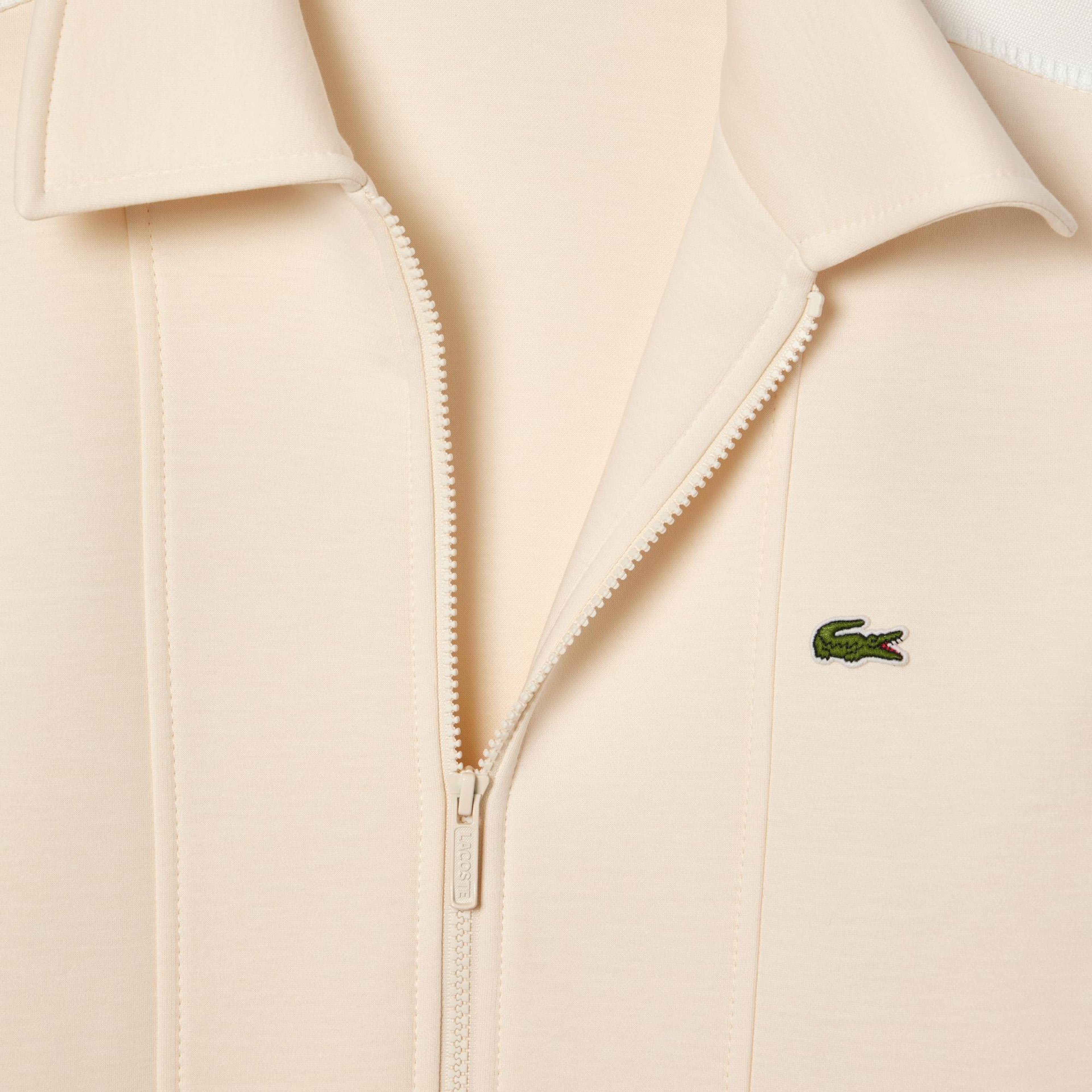 Erkek Regular Fit Fermuarlı Krem Sweatshirt