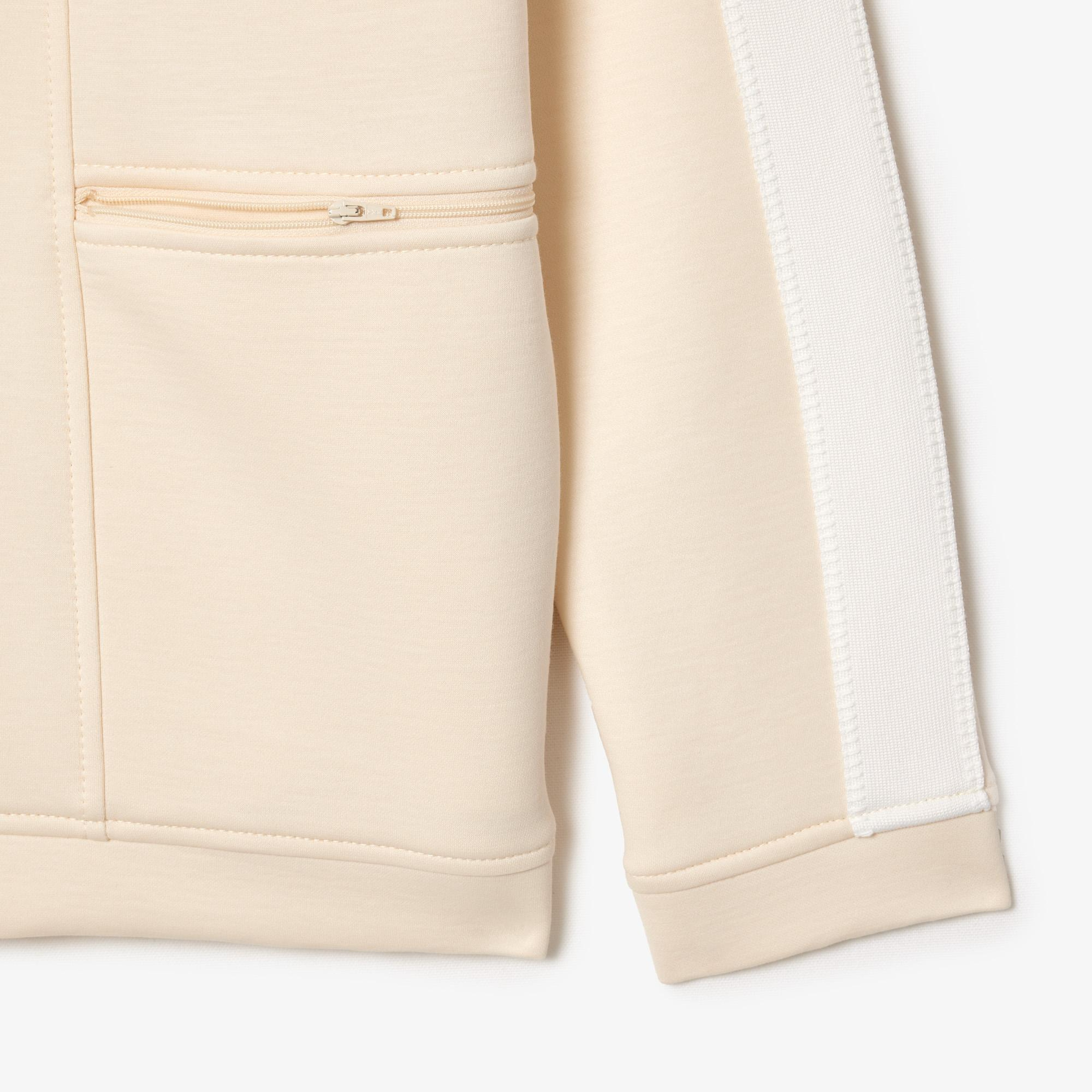 Erkek Regular Fit Fermuarlı Krem Sweatshirt
