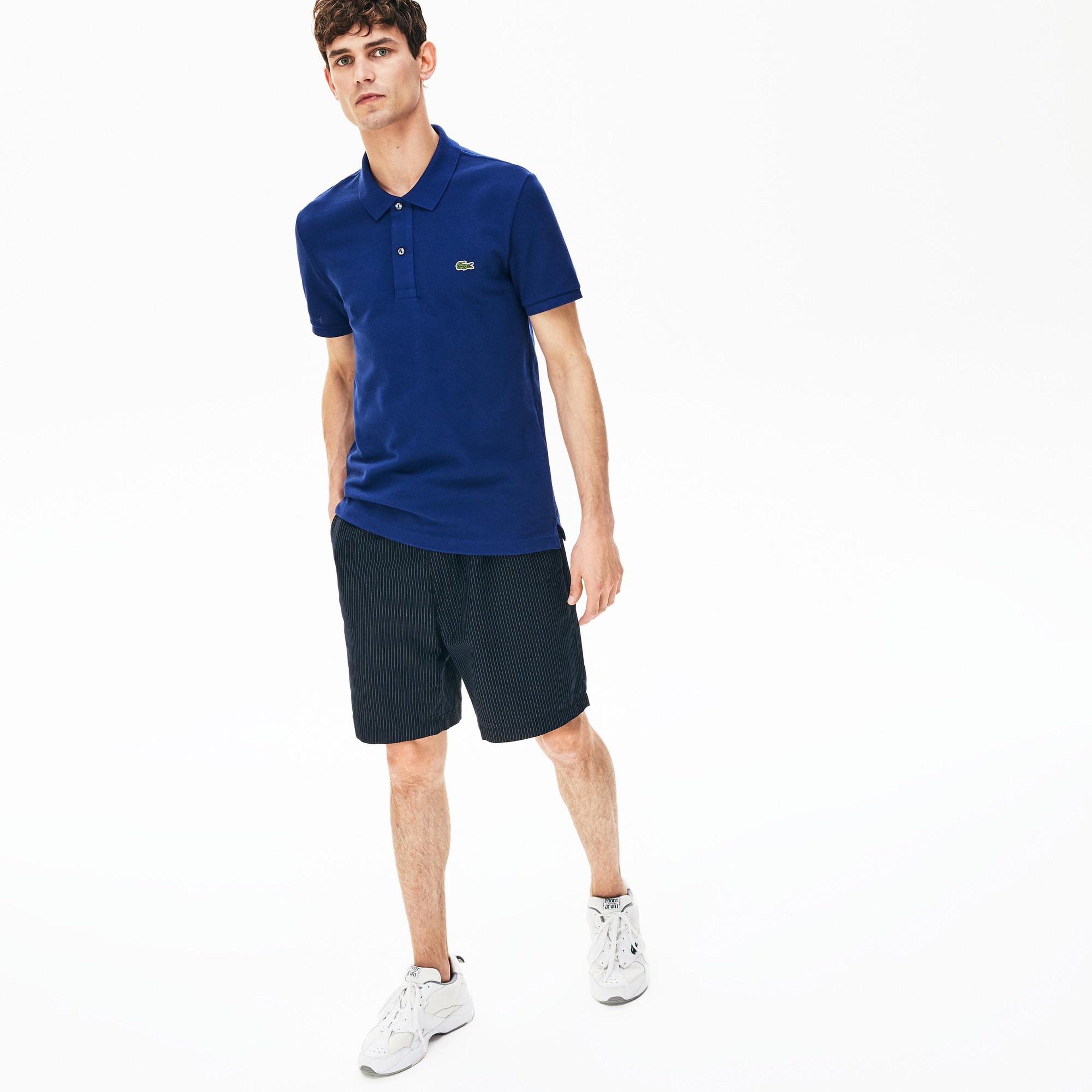 L.12.12 Erkek Slim Fit Koyu Mavi Polo