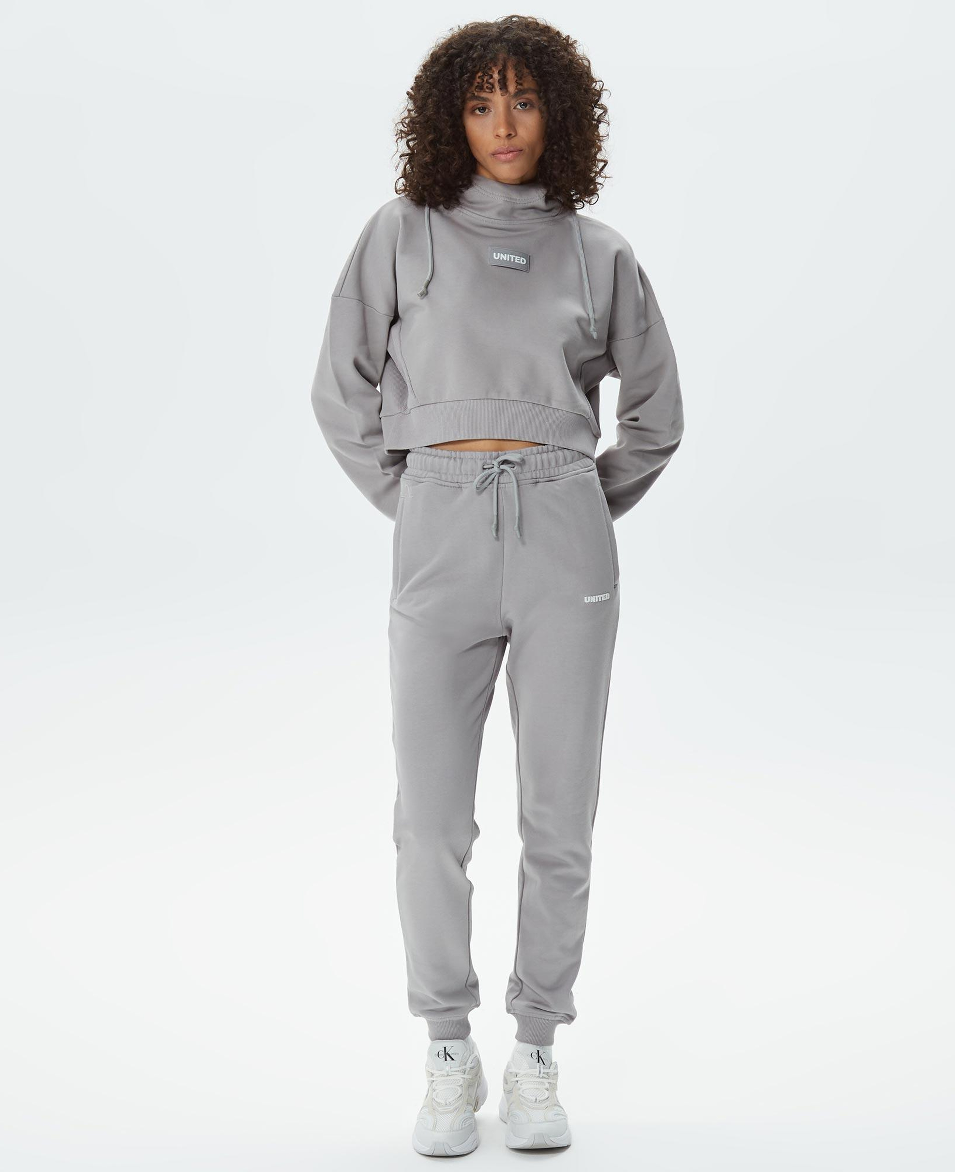 United4 Classic Kadın Gri Hoodie