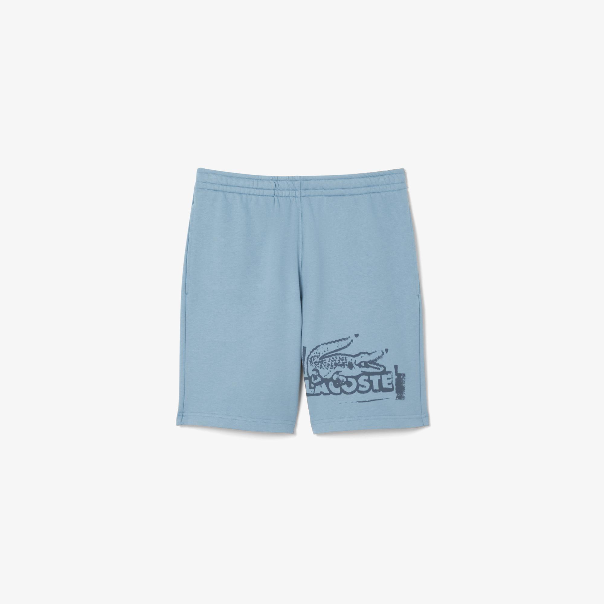 Lacoste Graphic Cotton Fleece Erkek Mavi Şort