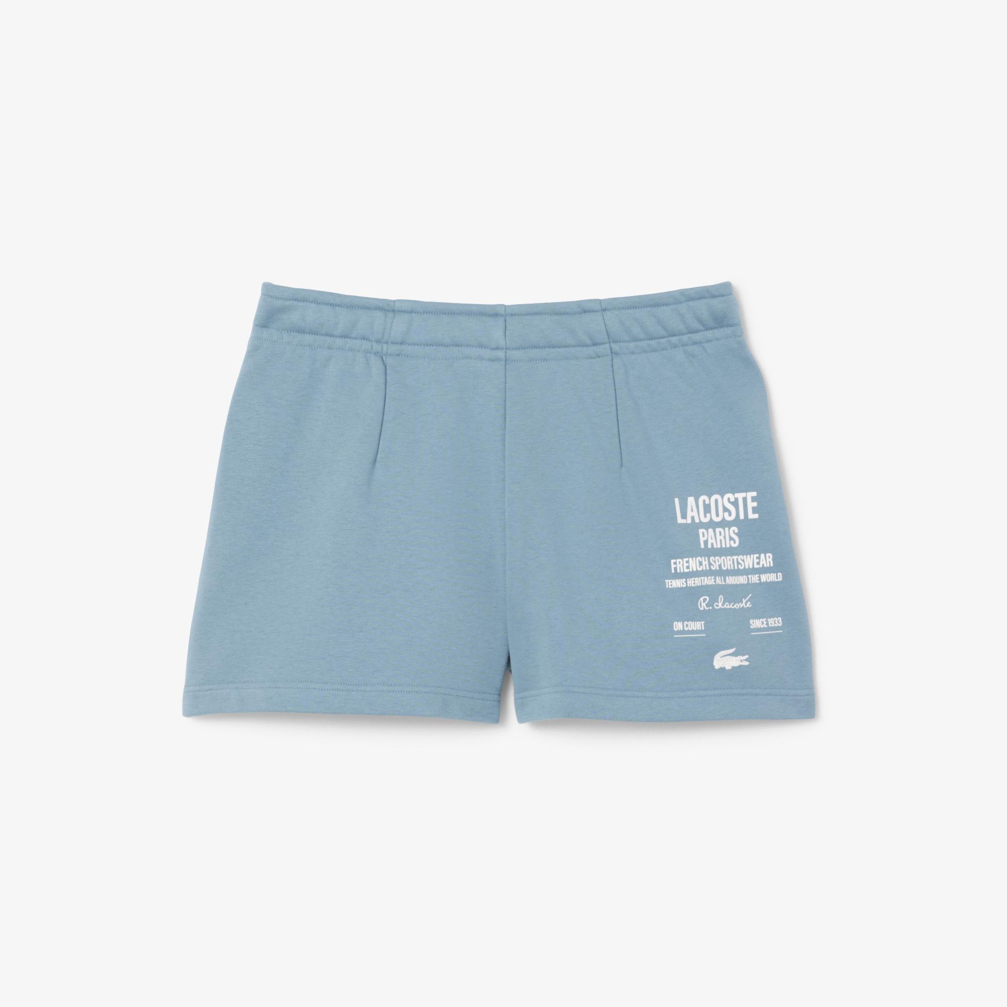 Lacoste Pleated Fleece Kadın Mavi Şort