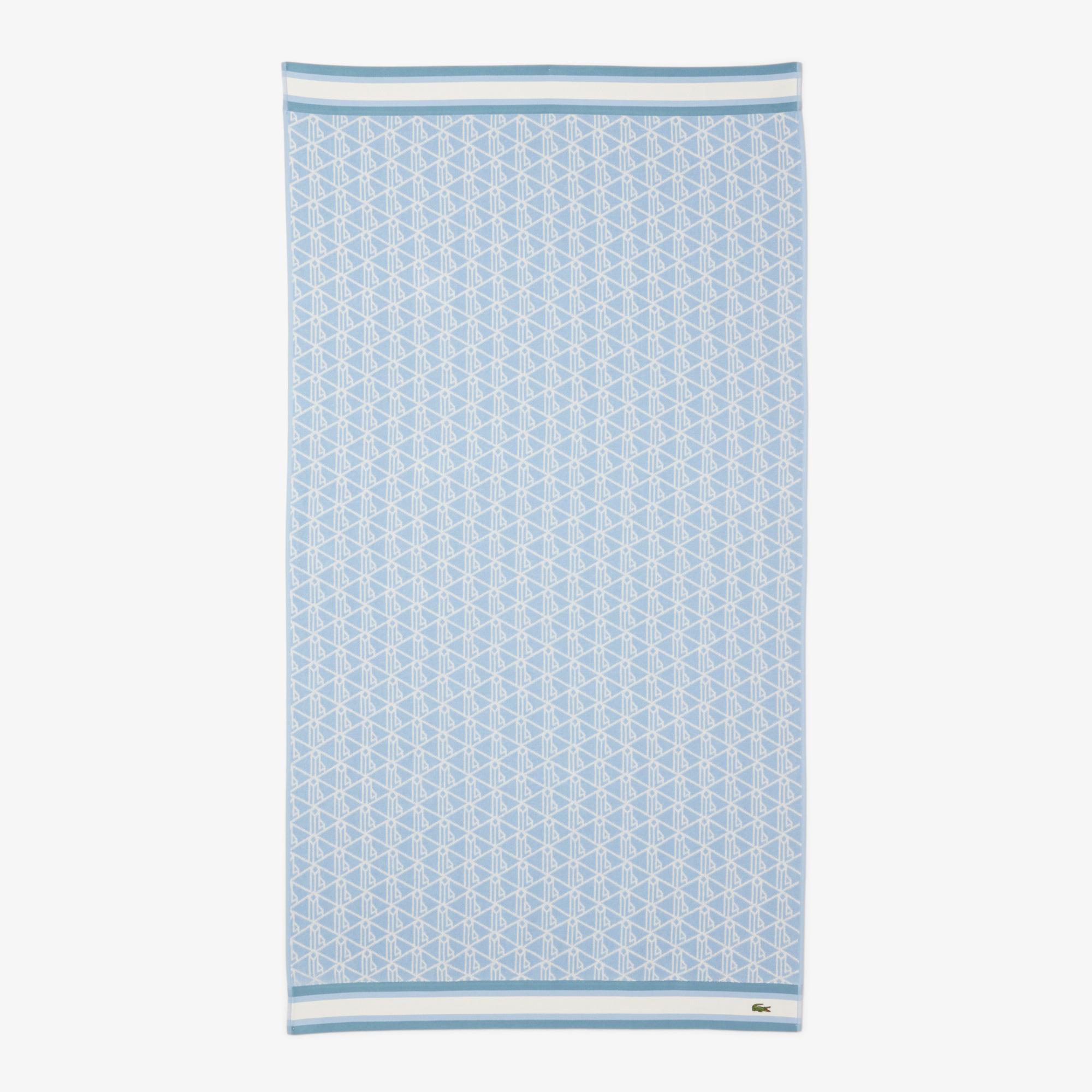 Unisex Monogram Mavi Plaj Havlusu