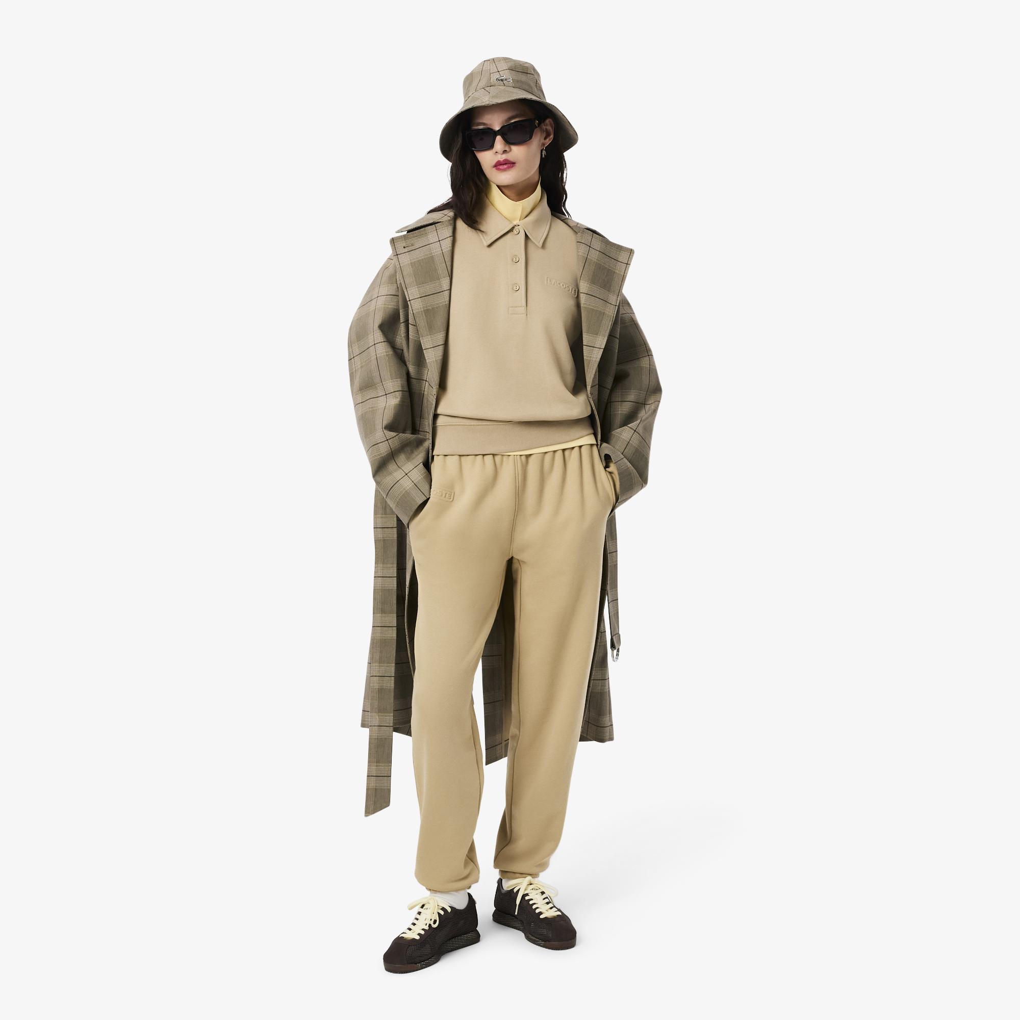 Lacoste Kadın Relaxed Fit Polo Yaka Yün Bej Triko
