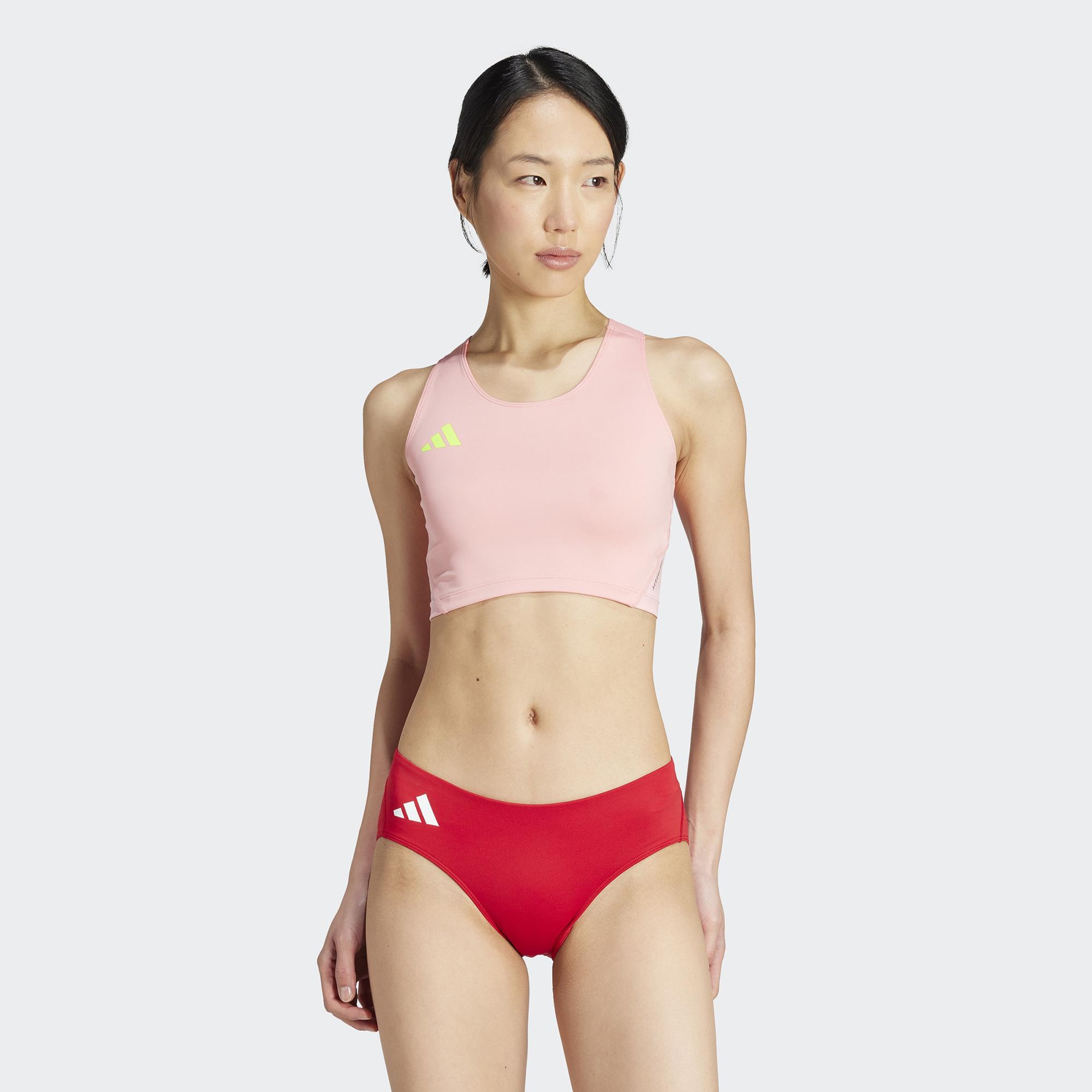 adidas Essentials Running Crop Kadın Pembe Koşu Bra