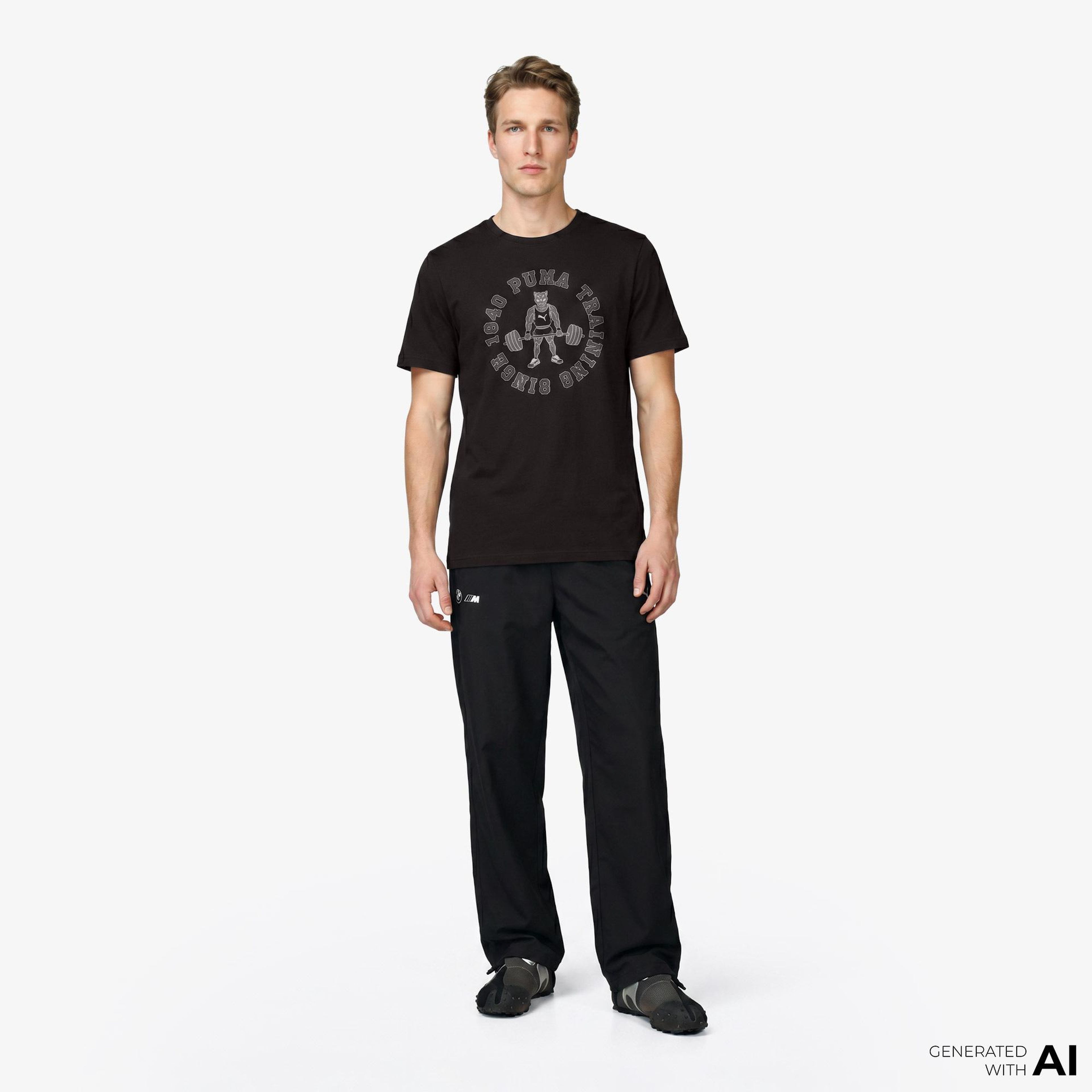Puma Graphic 2 Erkek Siyah Antrenman T-Shirt