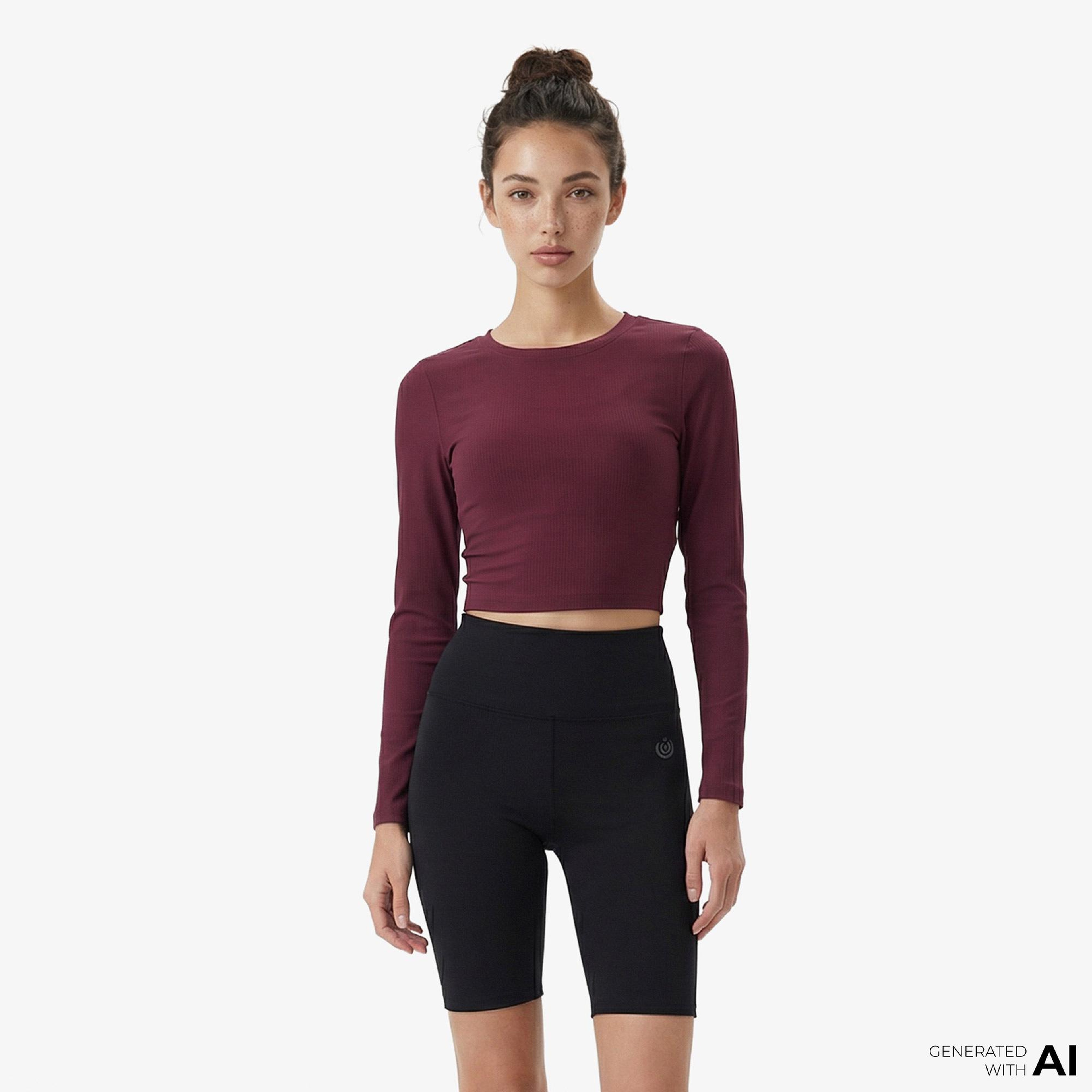 Energetics Olene LS Kadın Bordo Antrenman T-Shirt