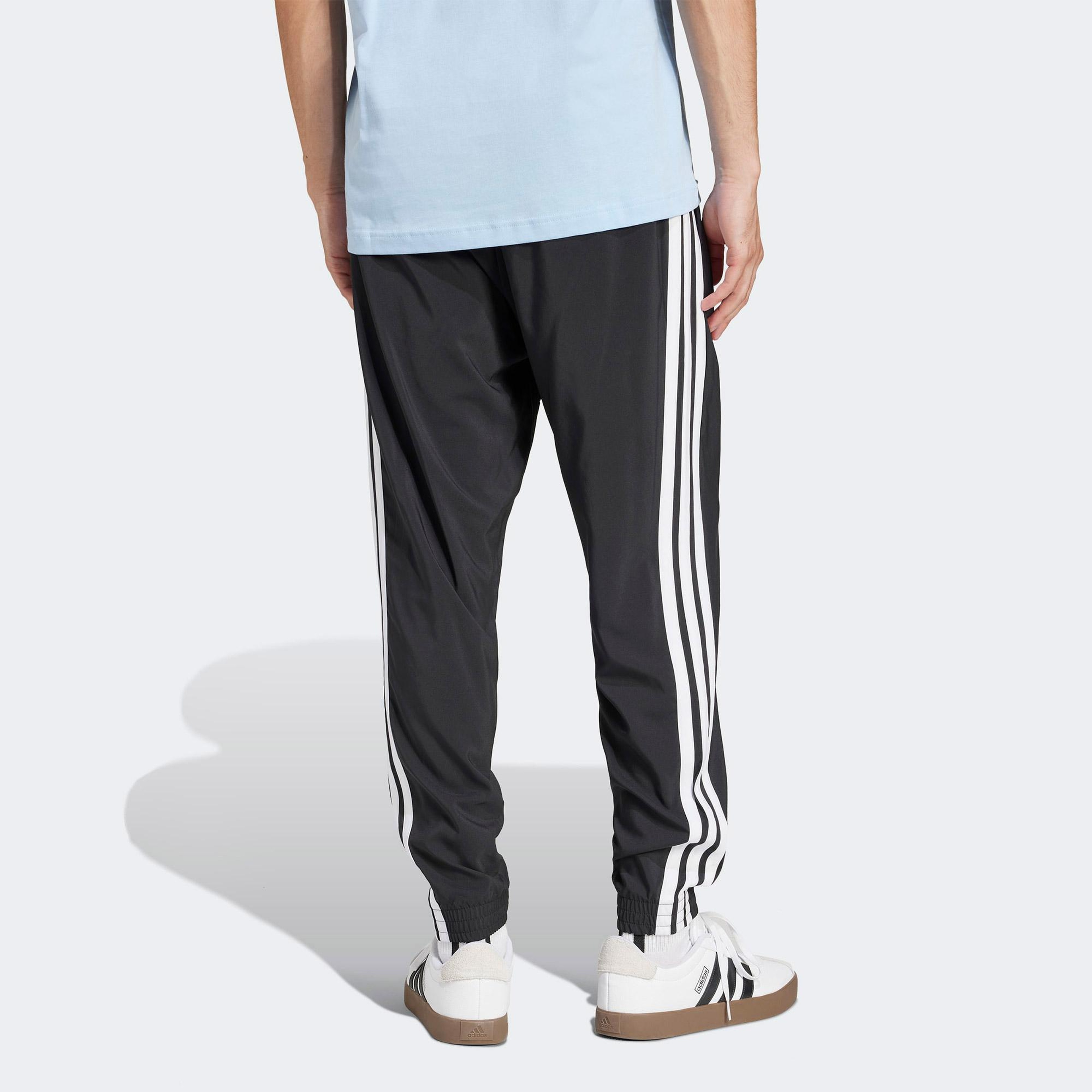 adidas Essentials 3 Stripes Woven Erkek Siyah Antrenman Eşofman Altı