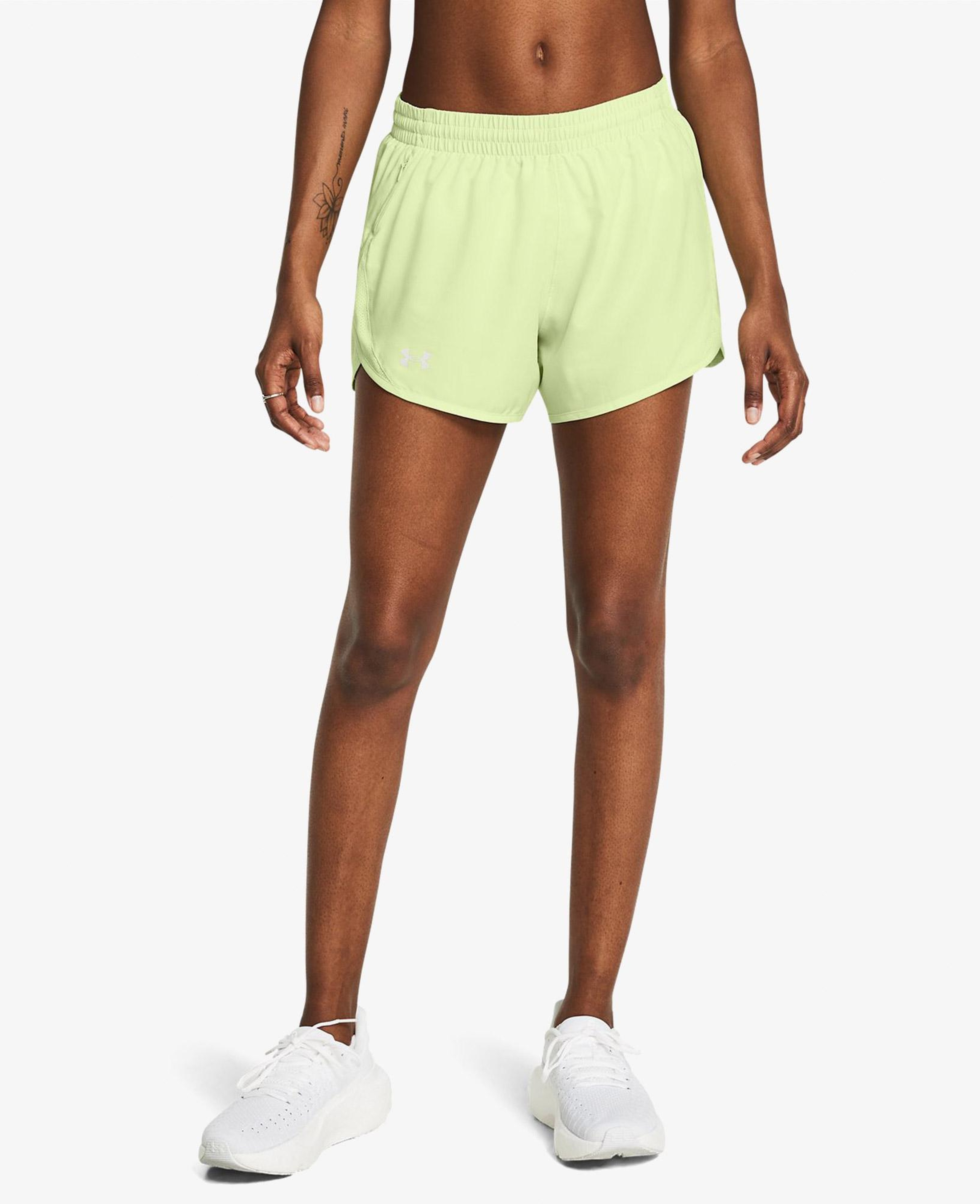 Under Armour Fly By 3inch Kadın Sarı Koşu Şortu