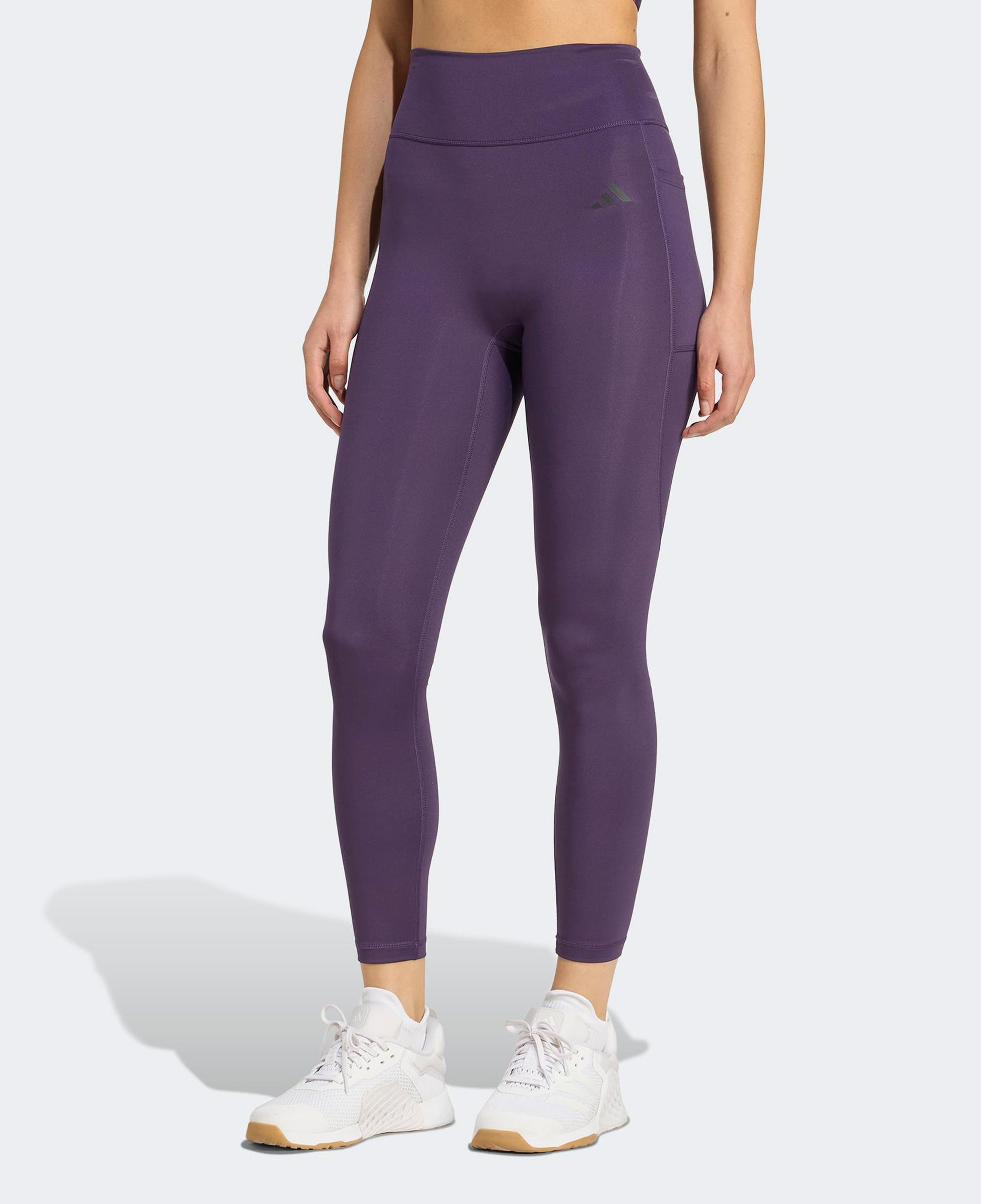 adidas Optime Essentials No Front Rise Seam 7-8 Kadın Mor Antrenman Taytı