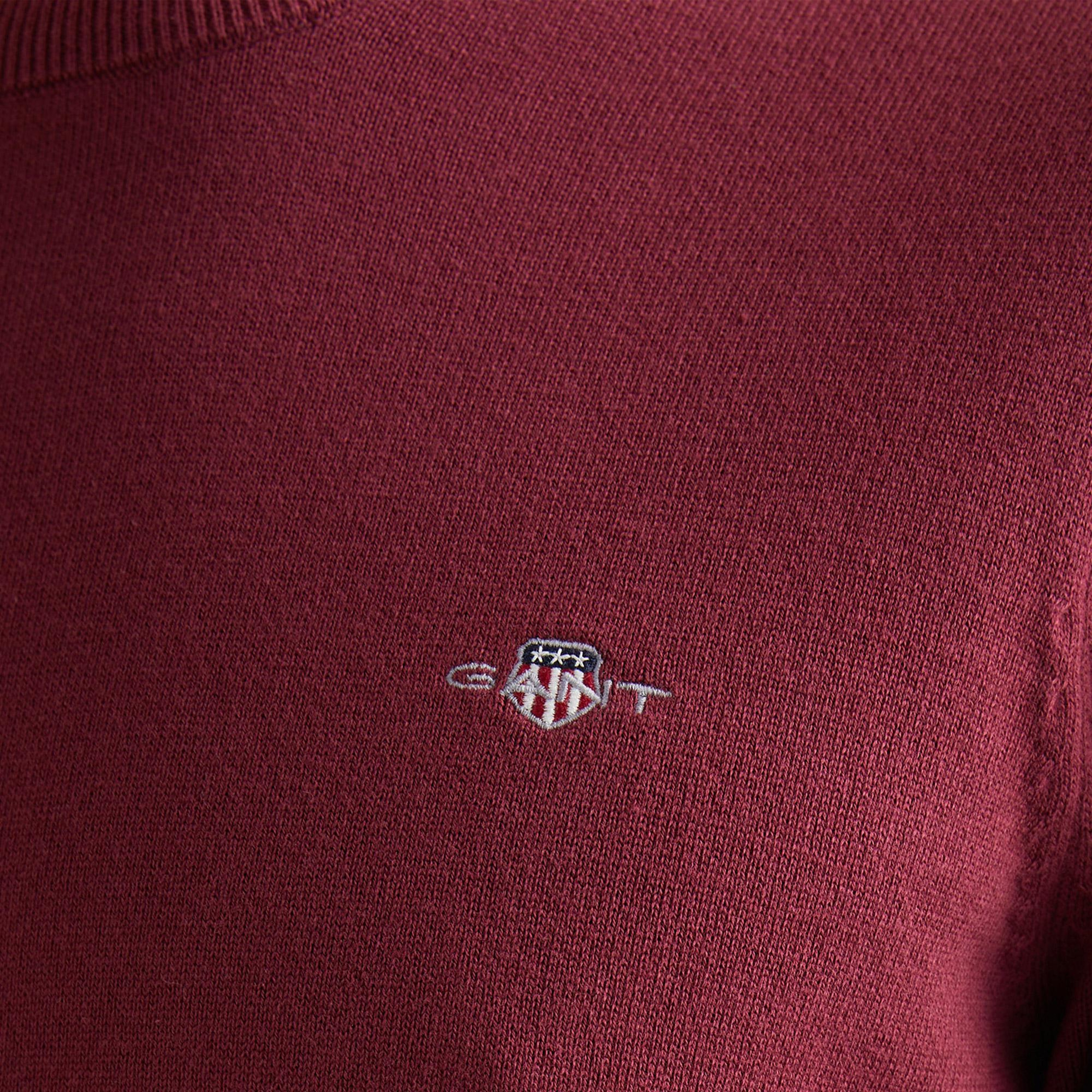 GANT Erkek Bordo Regular Fit Bisiklet Yaka Kazak