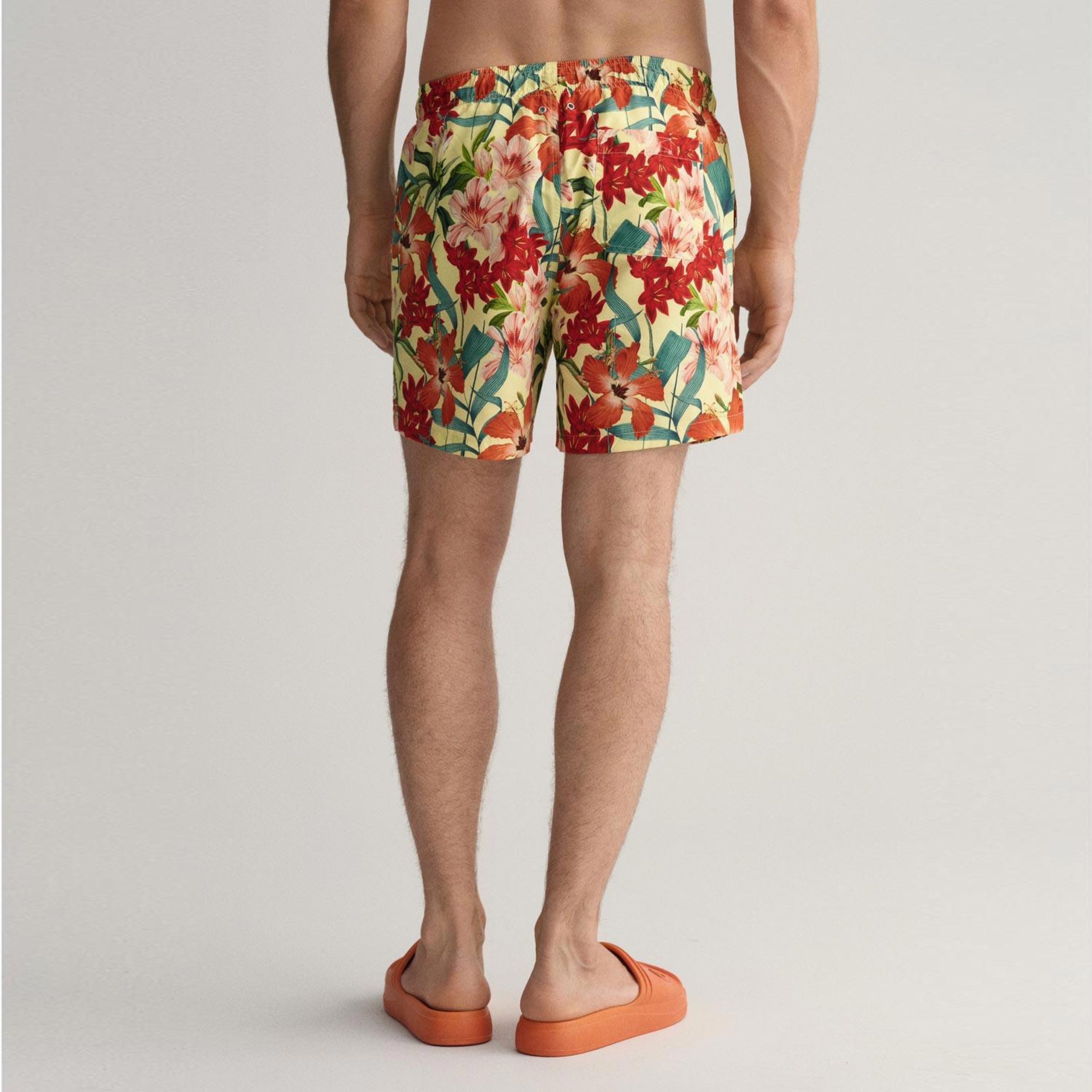 GANT Erkek Sarı Classic Fit Desenli Deniz Şortu