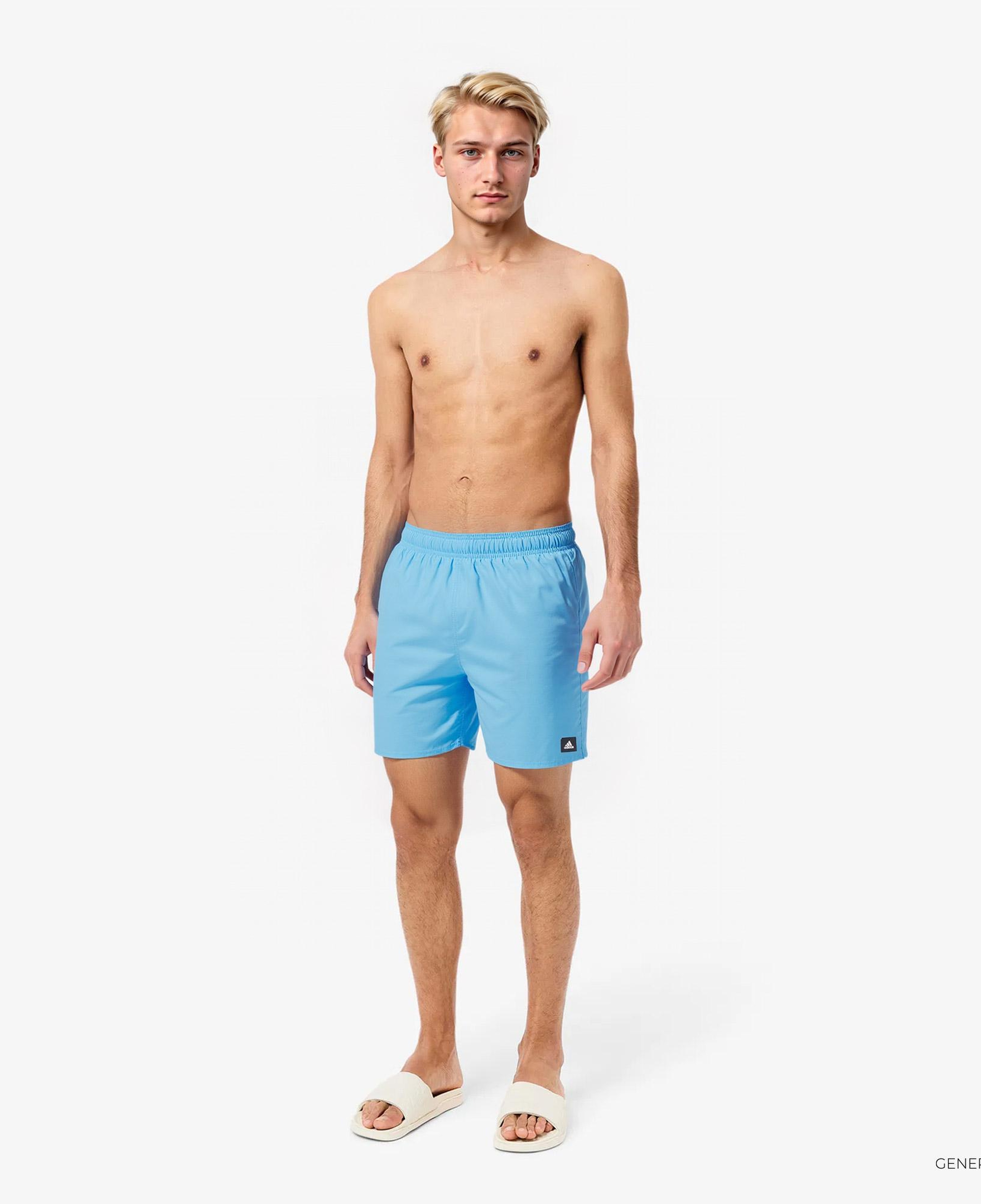 adidas Solid CLX Classic Length Erkek Mavi Deniz Şortu