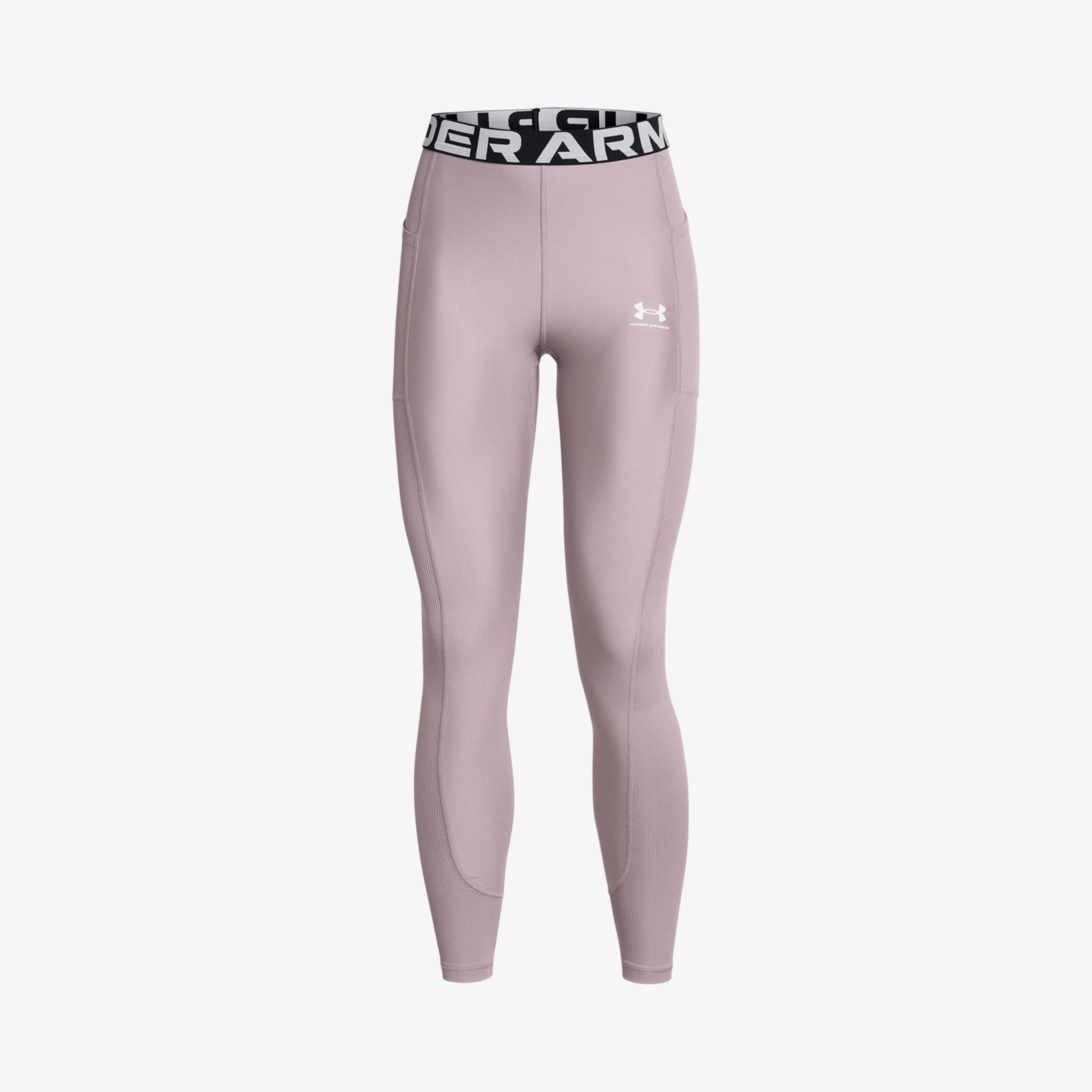 Under Armour Heat Gear Rib Kadın Mor Antrenman Taytı