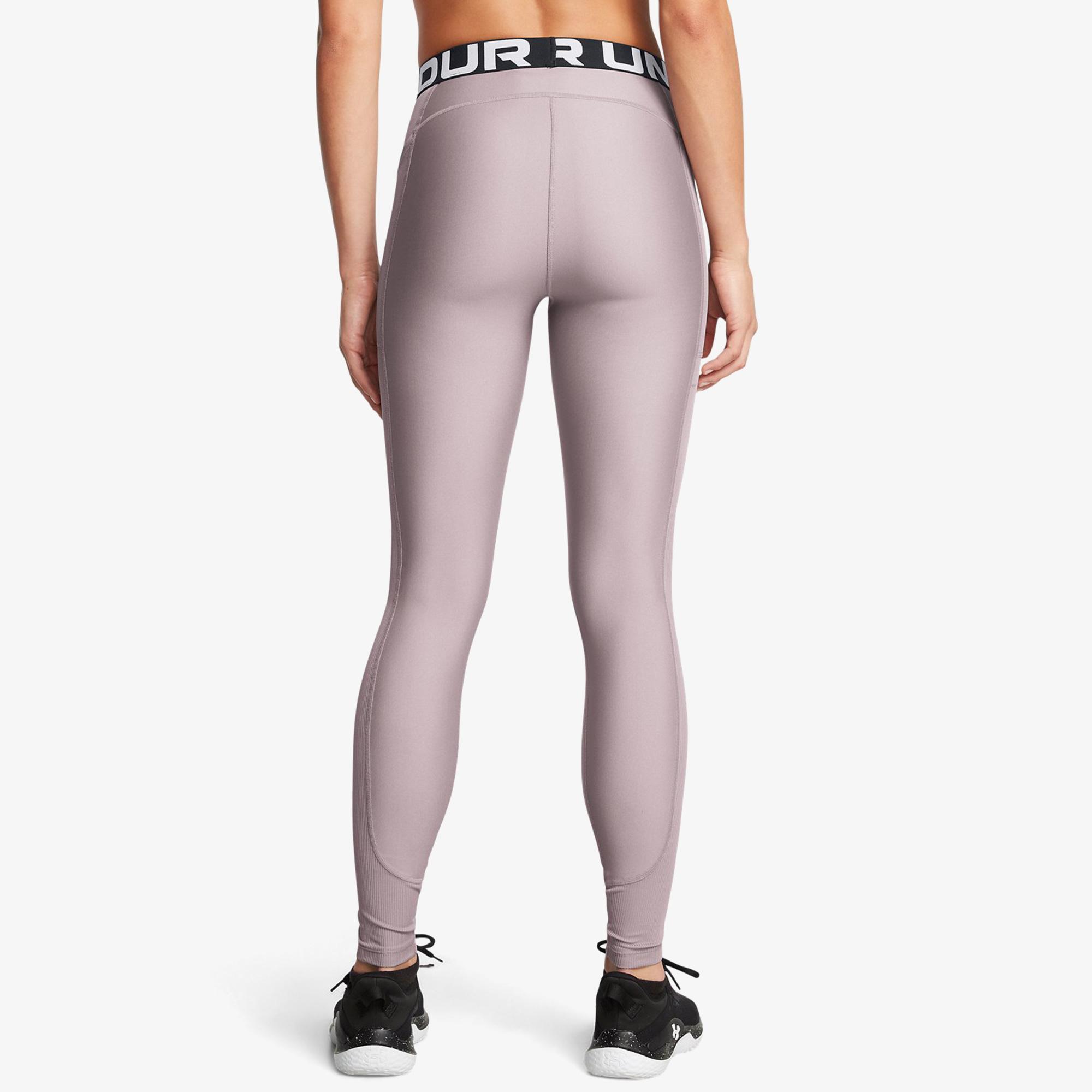 Under Armour Heat Gear Rib Kadın Mor Antrenman Taytı