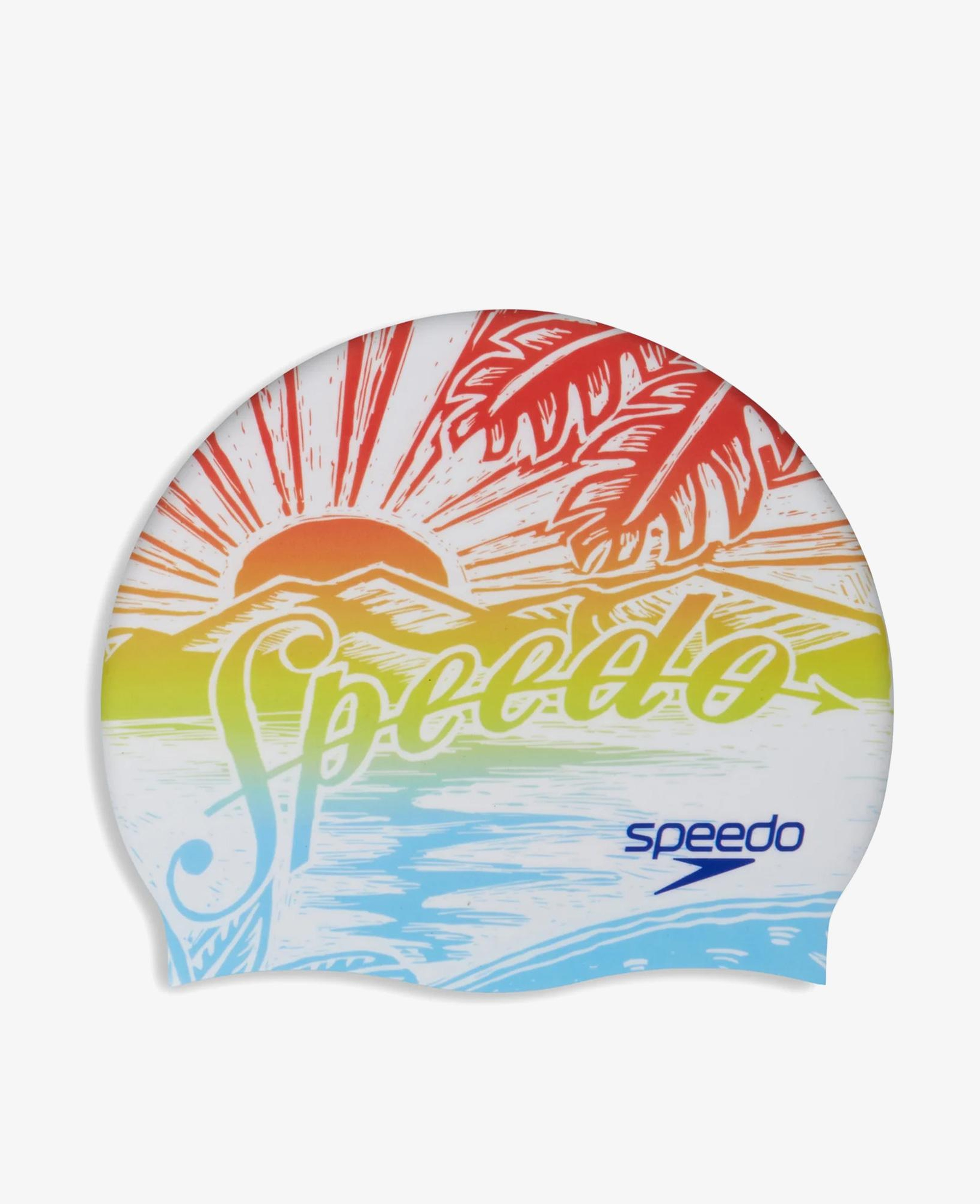 Speedo Slogan Print Silicone Unisex Turuncu Havuz Bonesi