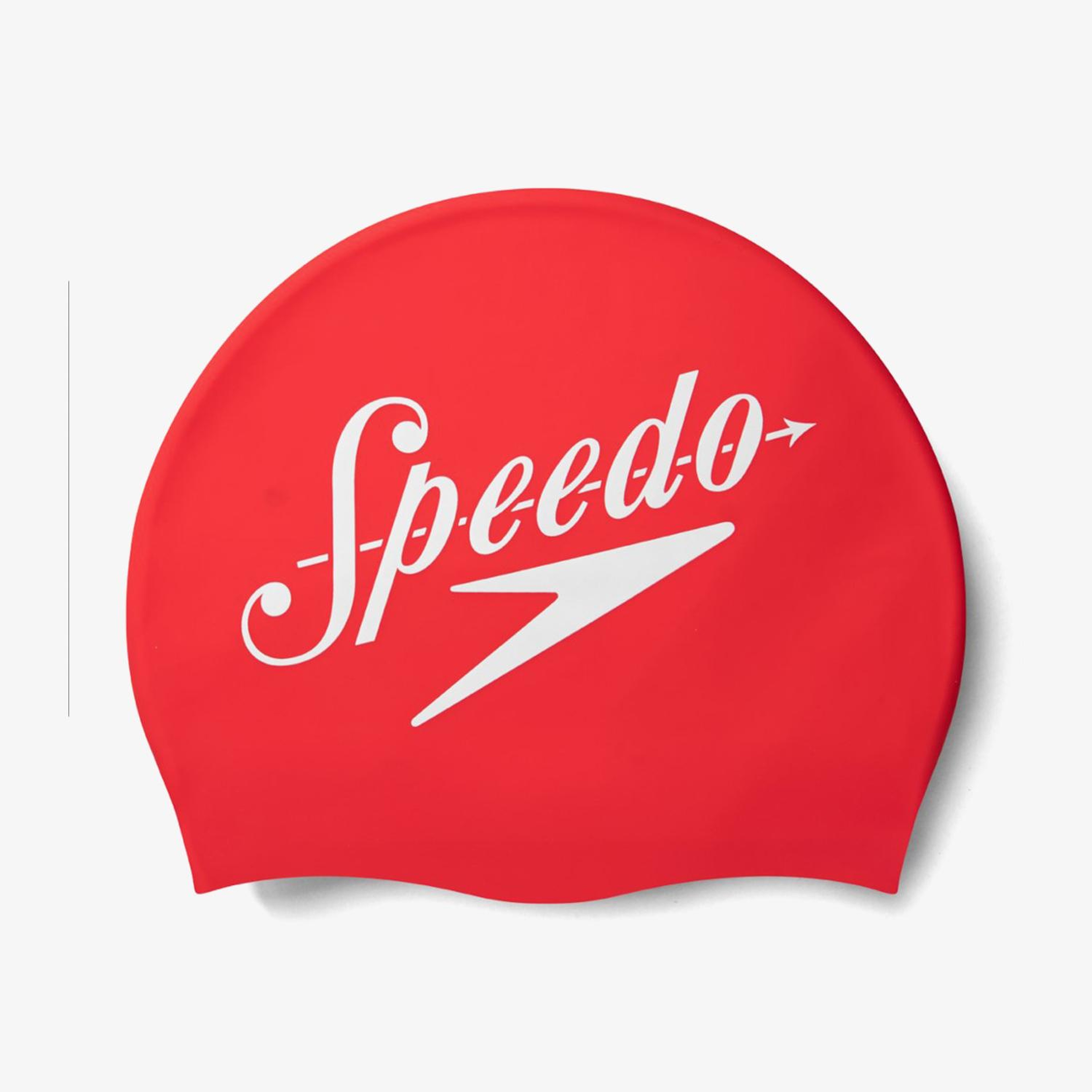 Speedo Slogan Print Silicone Unisex Kırmızı Havuz Bonesi