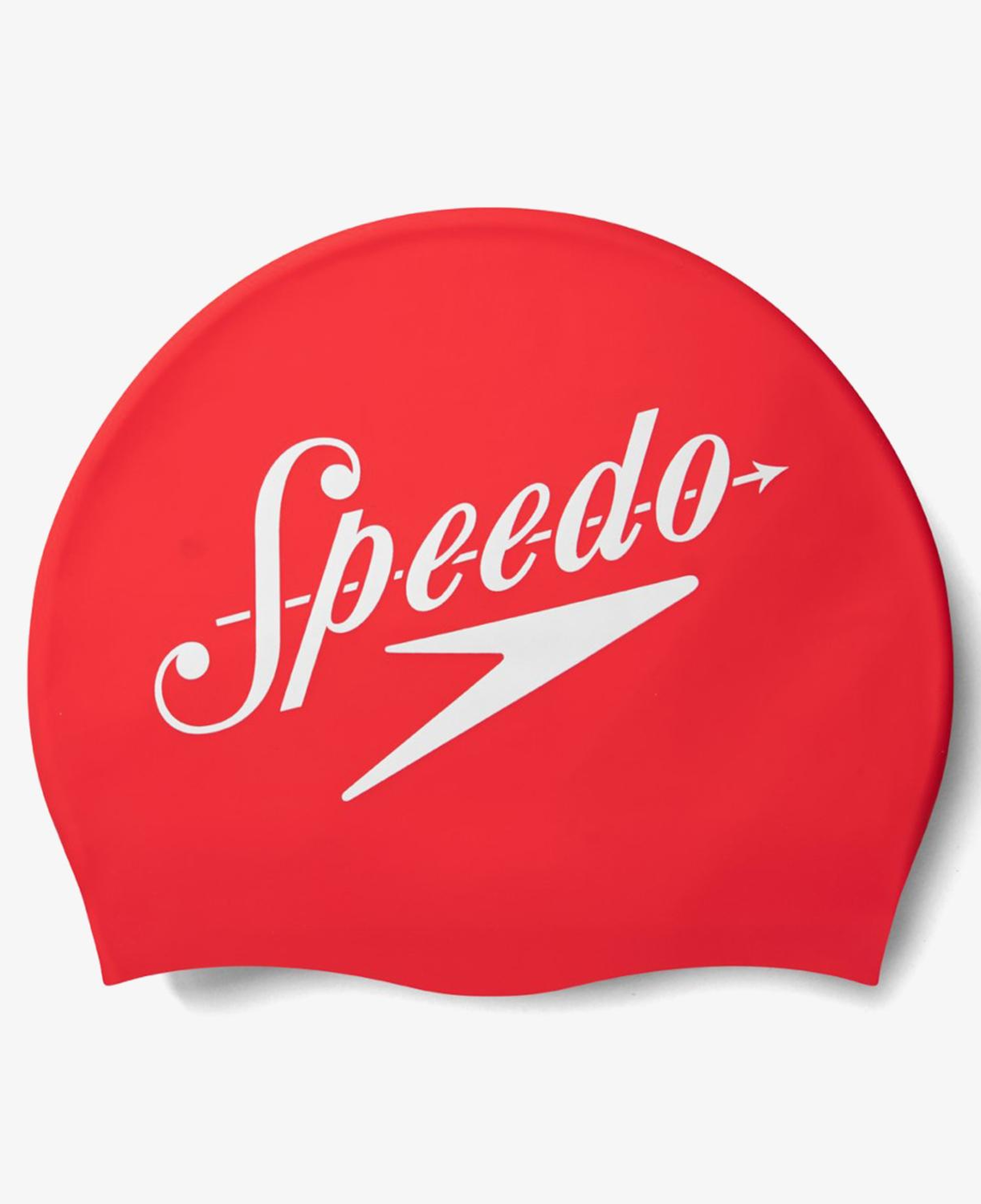 Speedo Slogan Print Silicone Unisex Kırmızı Havuz Bonesi