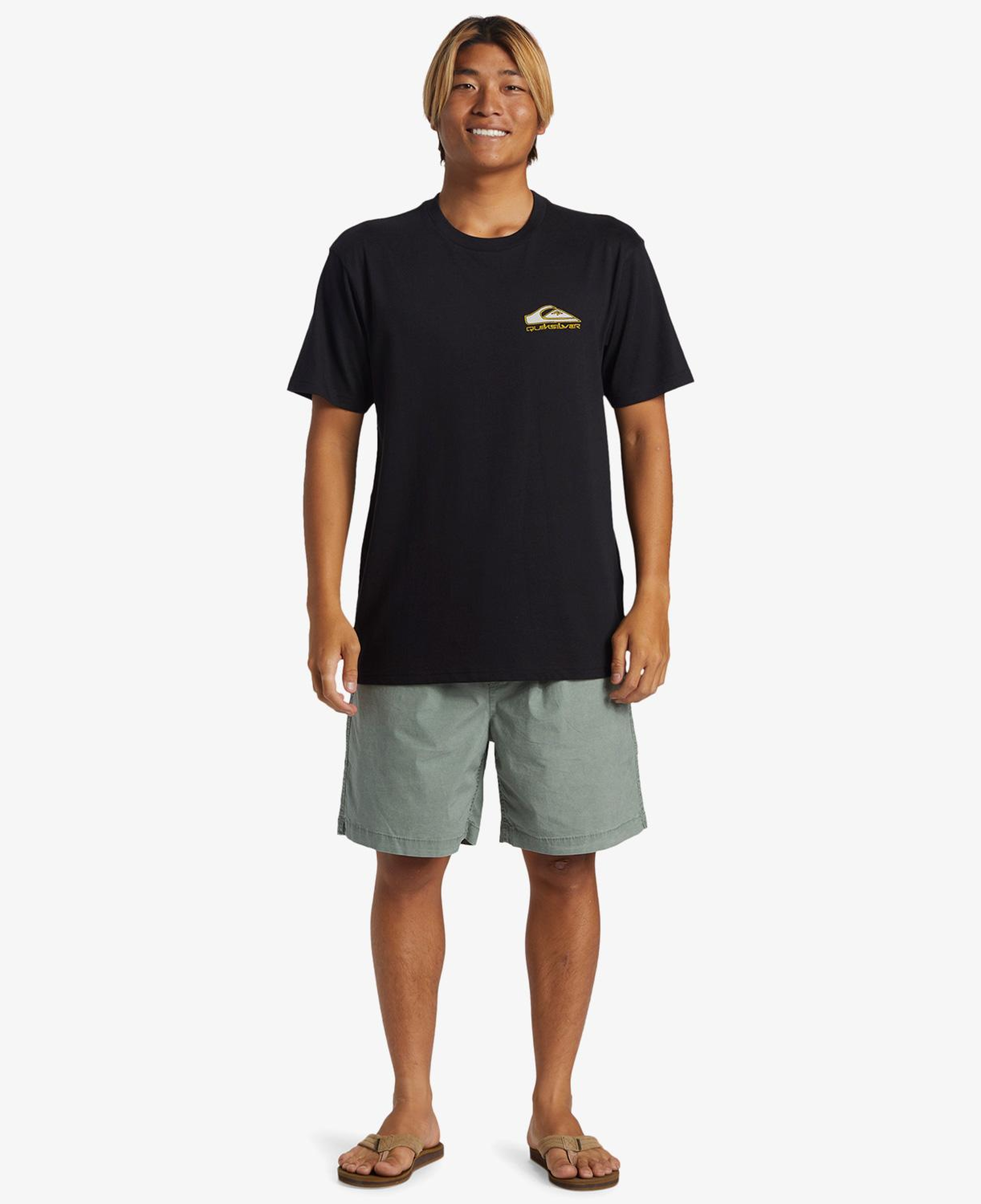 Quiksilver Step Up Erkek Siyah Günlük T-Shirt
