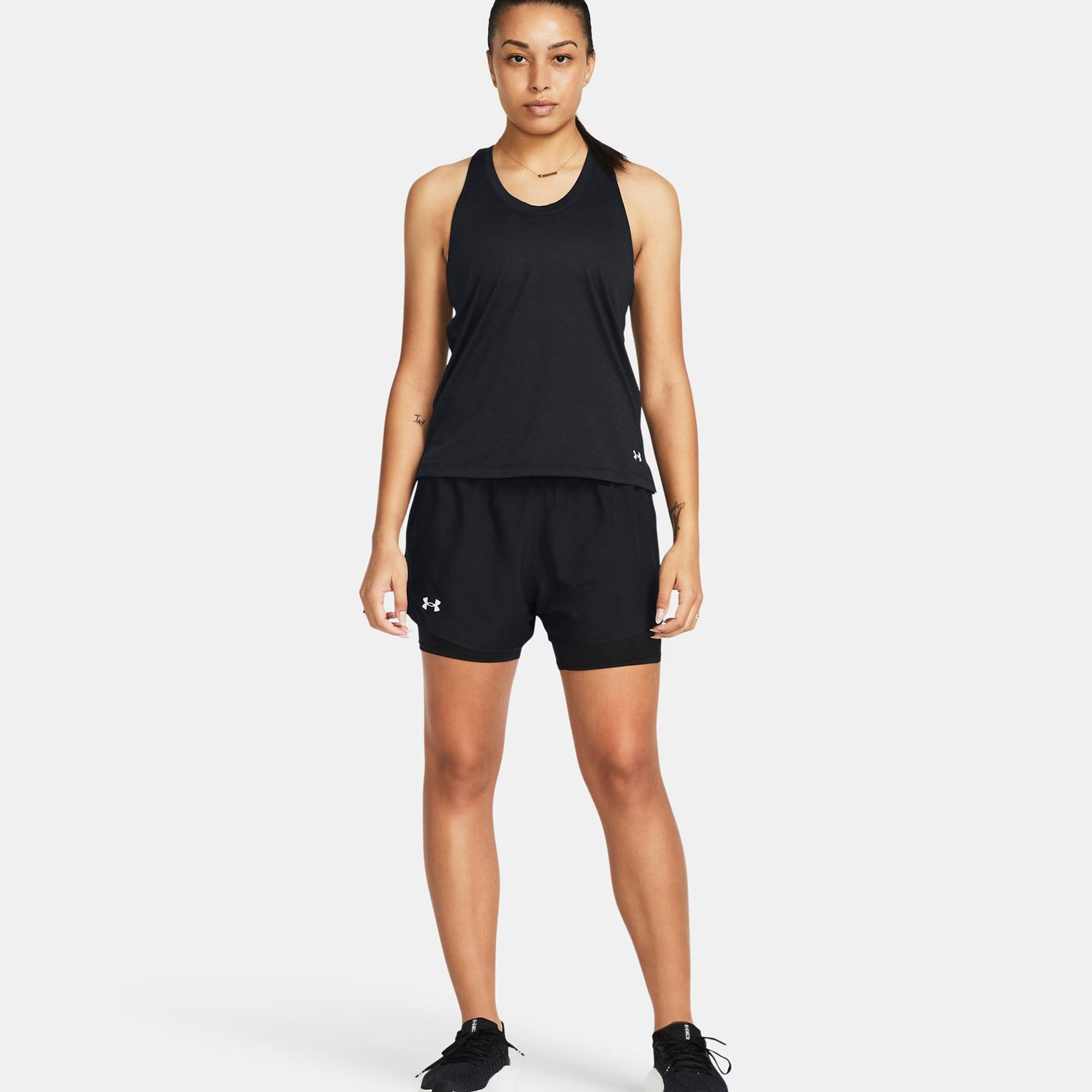 Under Armour Fly By 2in1 Kadın Siyah Koşu Şortu