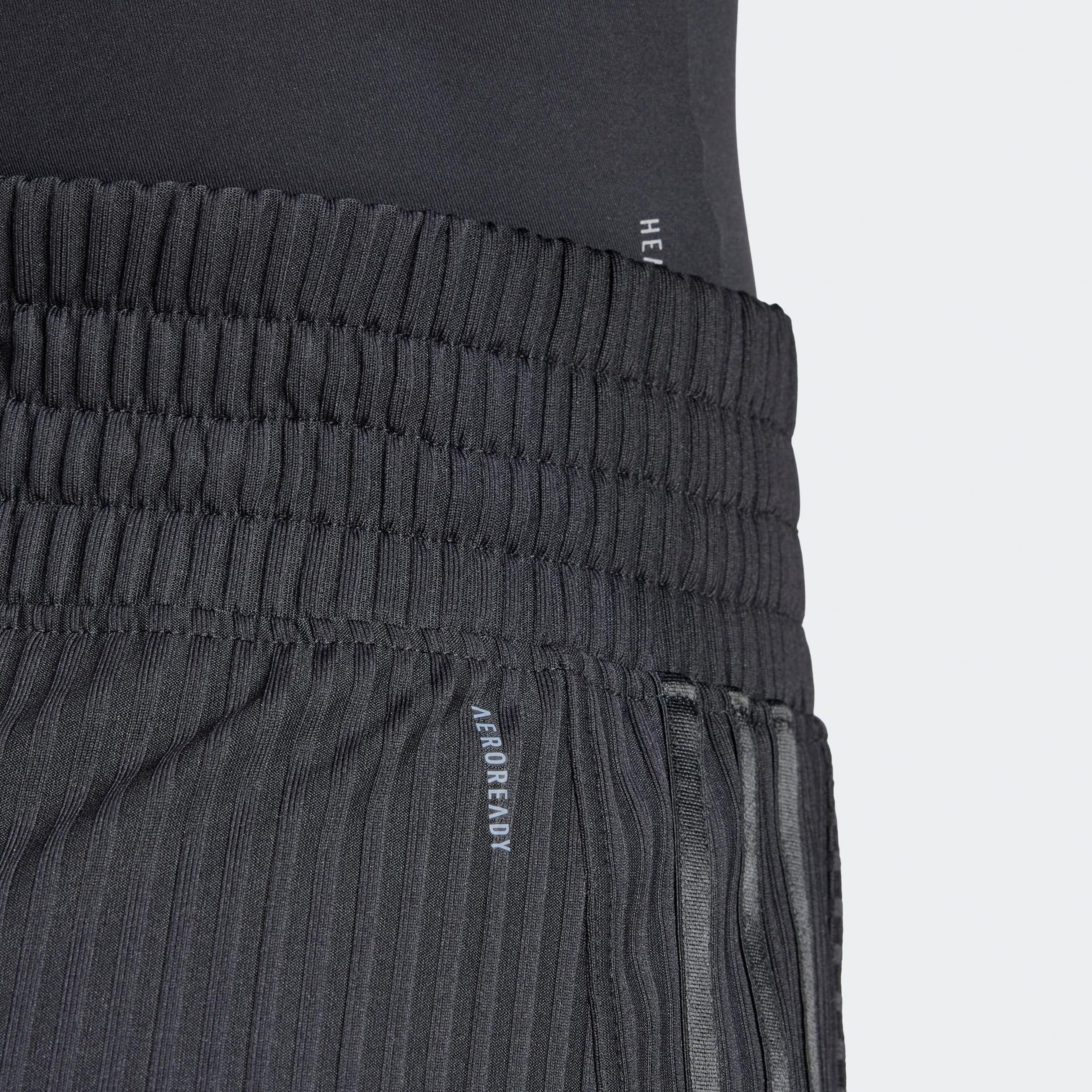 adidas Pacer All Gym Seasonal Rib High Rise Tonal 3 Stripes Kadın Siyah Antrenman Şort