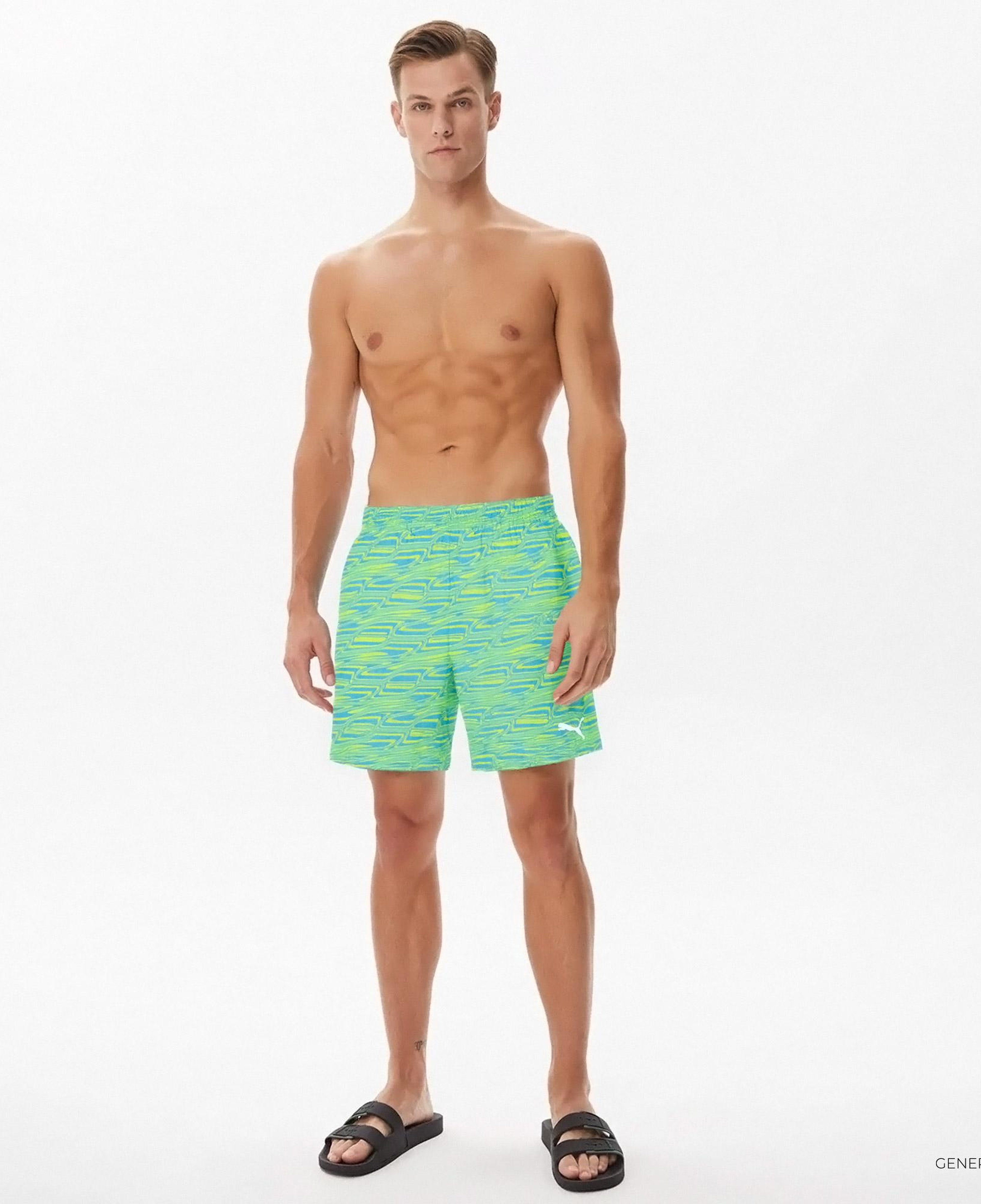Puma Swim Formstrip Erkek Yeşil Deniz Şortu