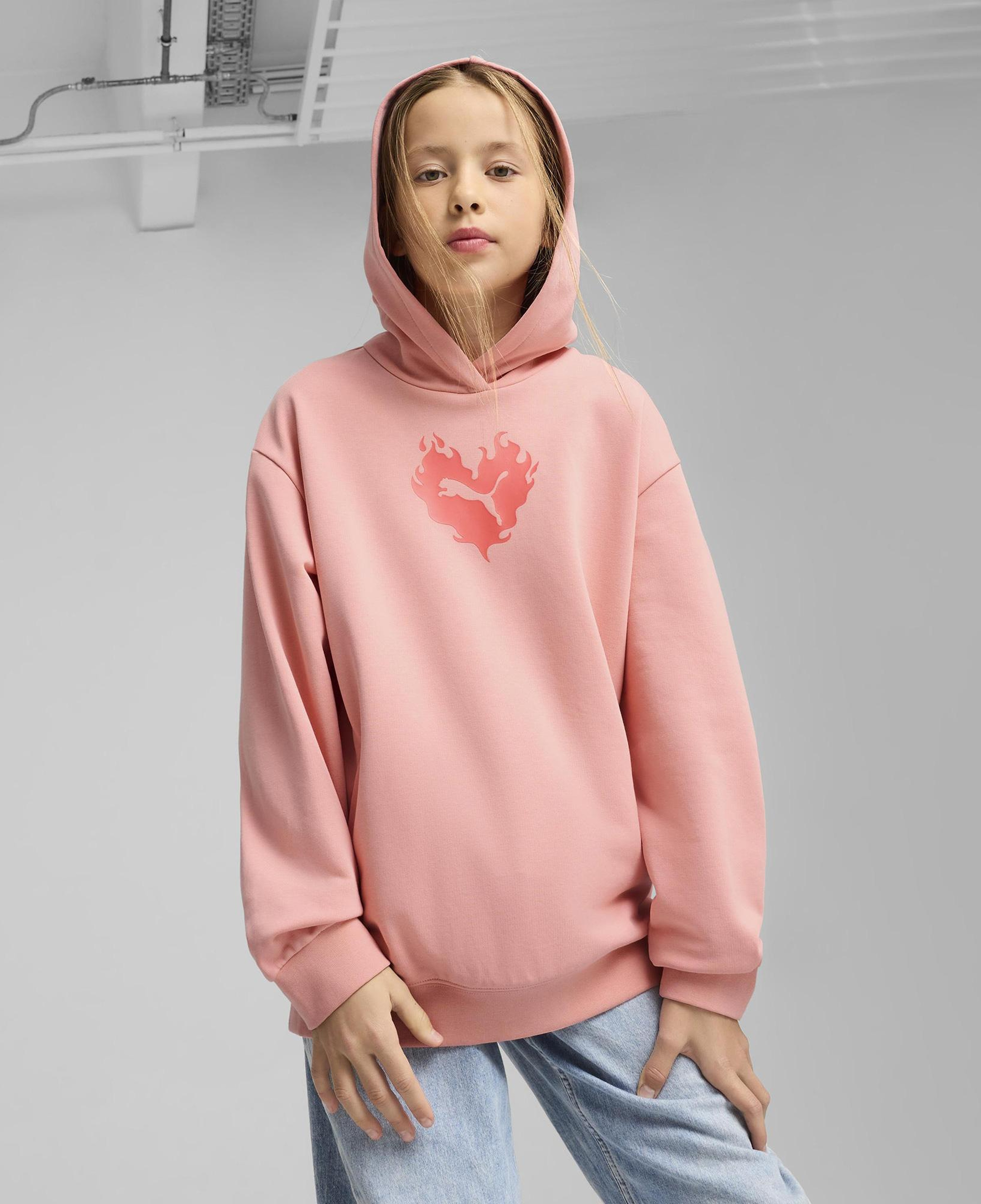 Puma Flaving Love Çocuk Pembe Sweatshirt