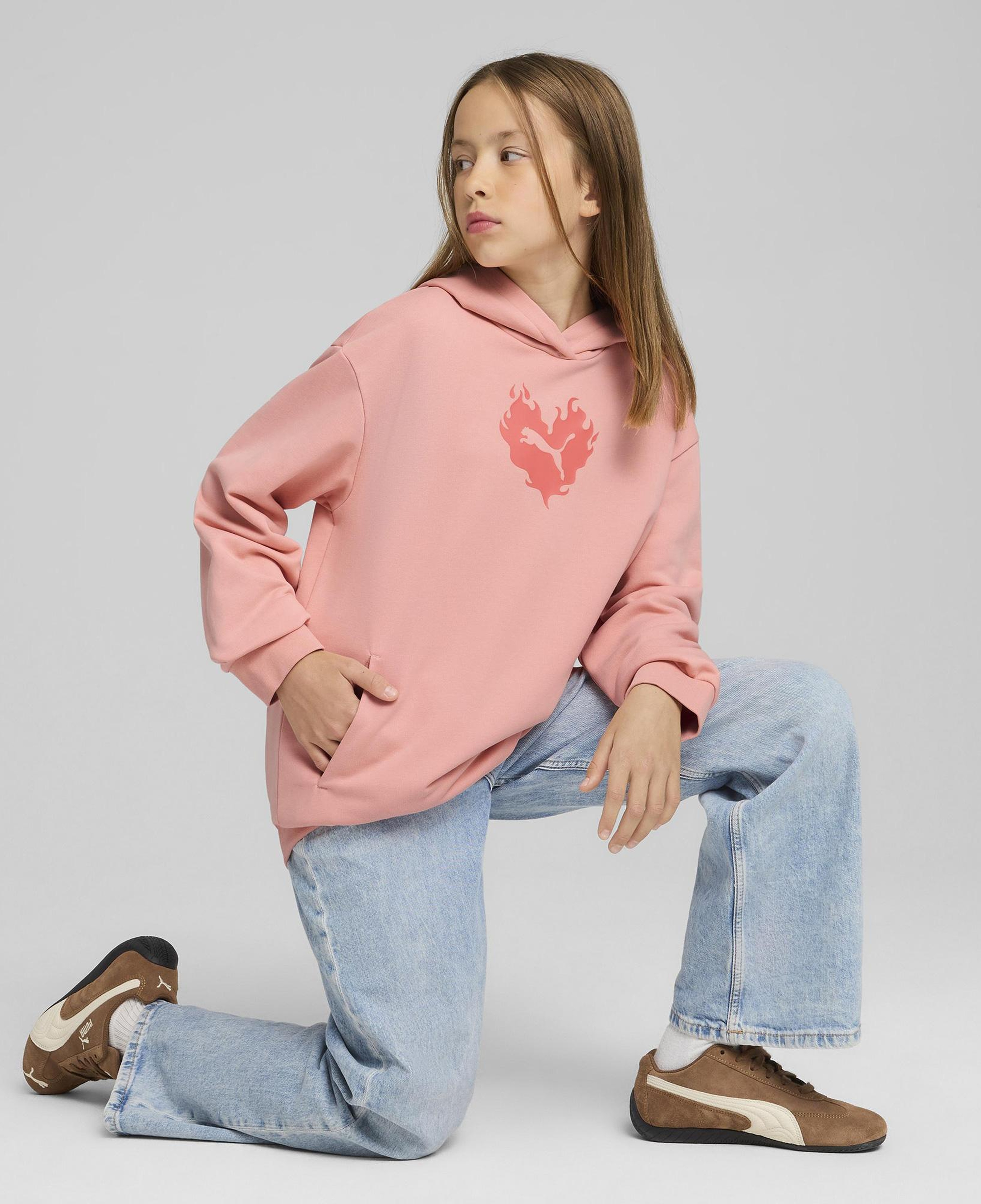 Puma Flaving Love Çocuk Pembe Sweatshirt