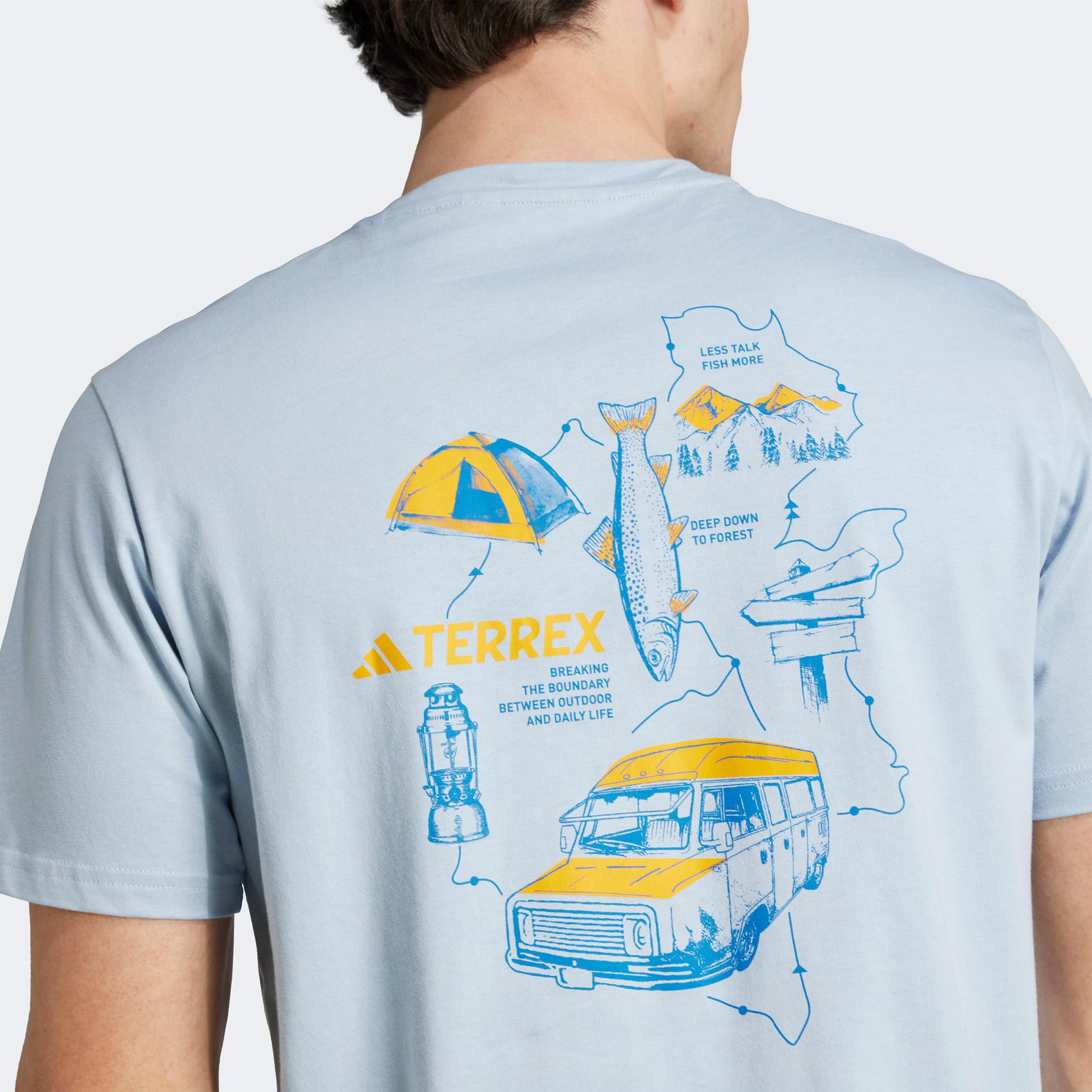 adidas Polygiene Graphic Erkek Mavi T-Shirt