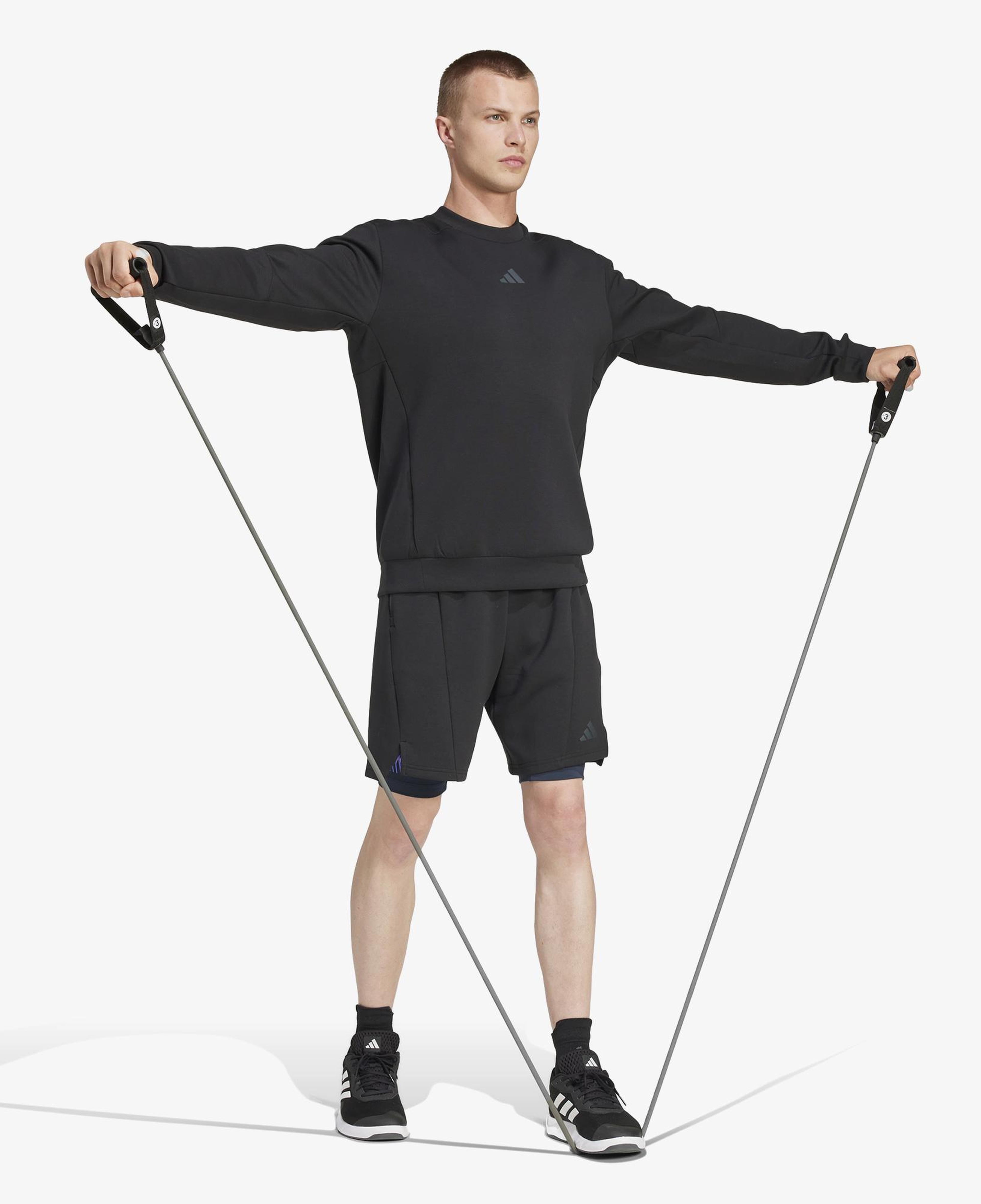 adidas Designed For Training Crew Erkek Siyah Sweatshirt
