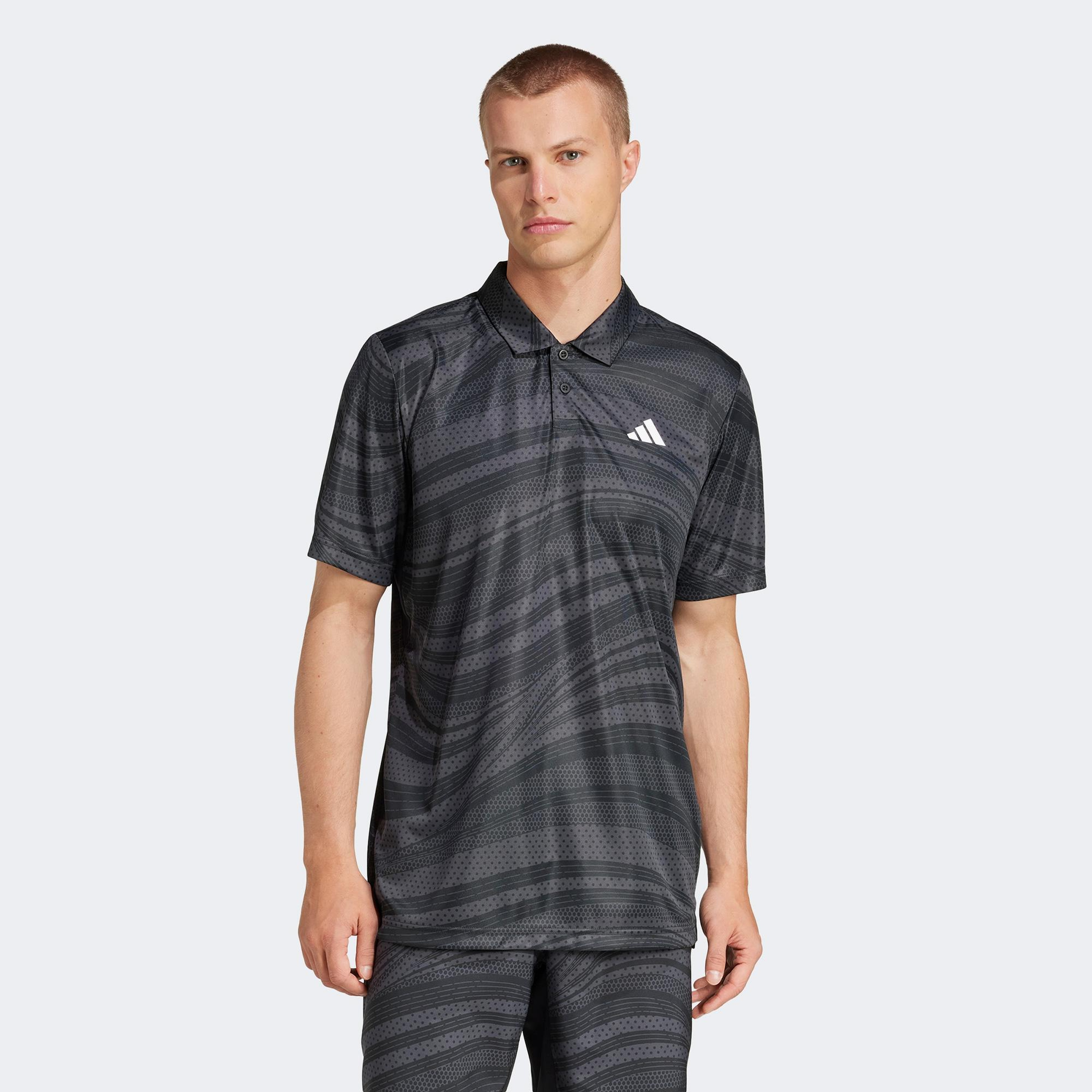 adidas Club Climacool Graphic Erkek Siyah Tenis Polo