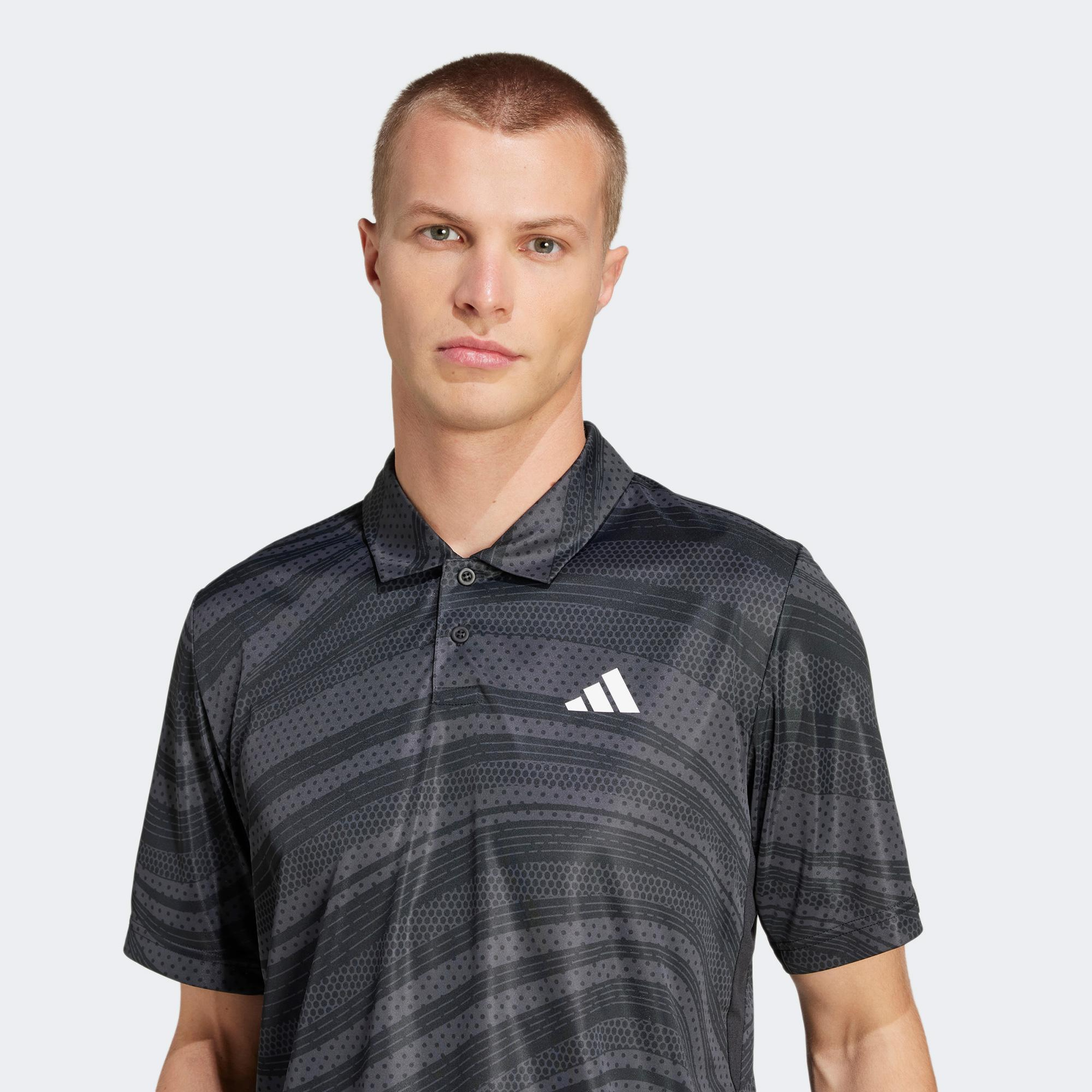 adidas Club Climacool Graphic Erkek Siyah Tenis Polo