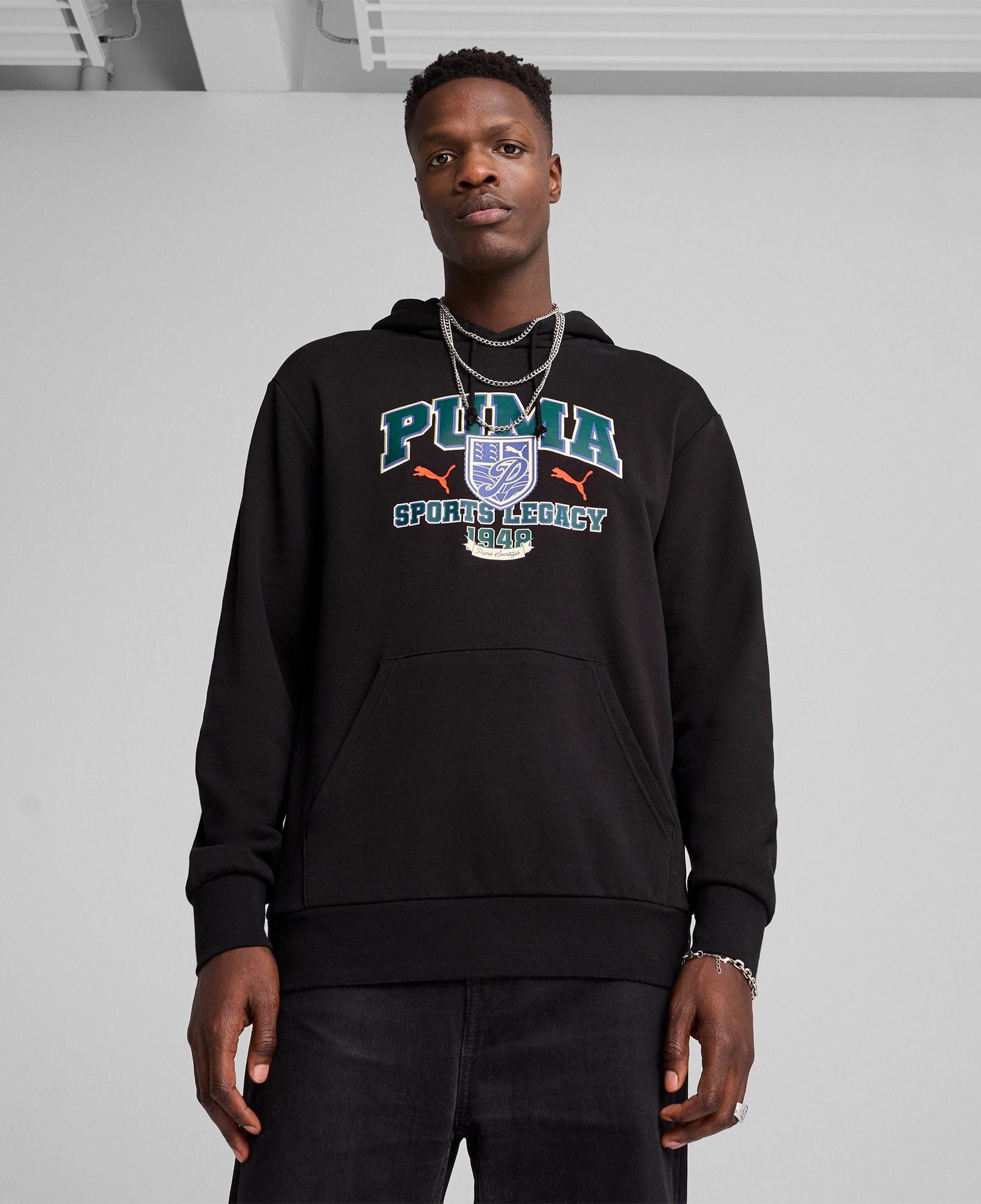 Puma Sports Legacy Graphic Erkek Siyah Sweatshirt