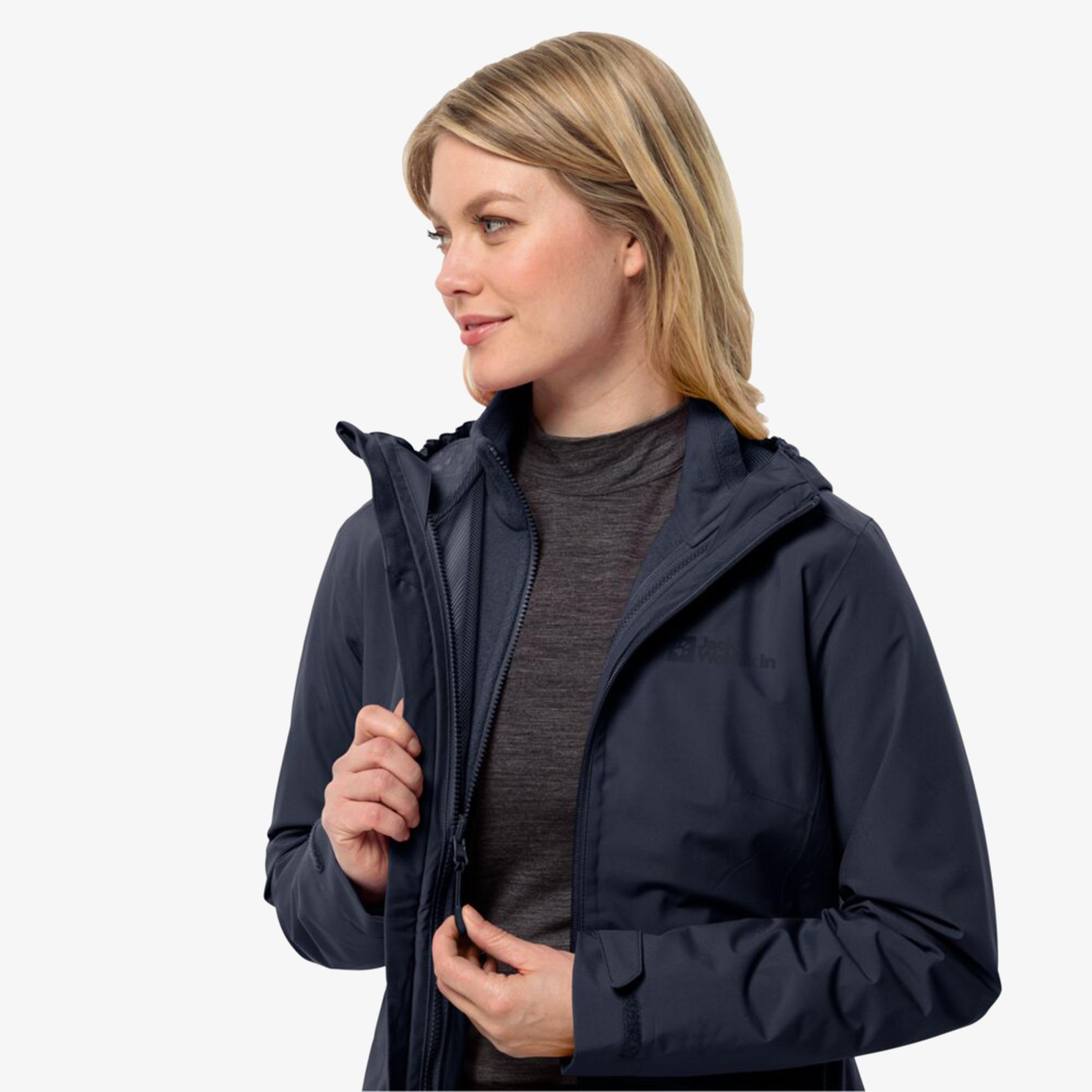 Jack Wolfskin Moonrise 3In1 Kadın Mavi Mont