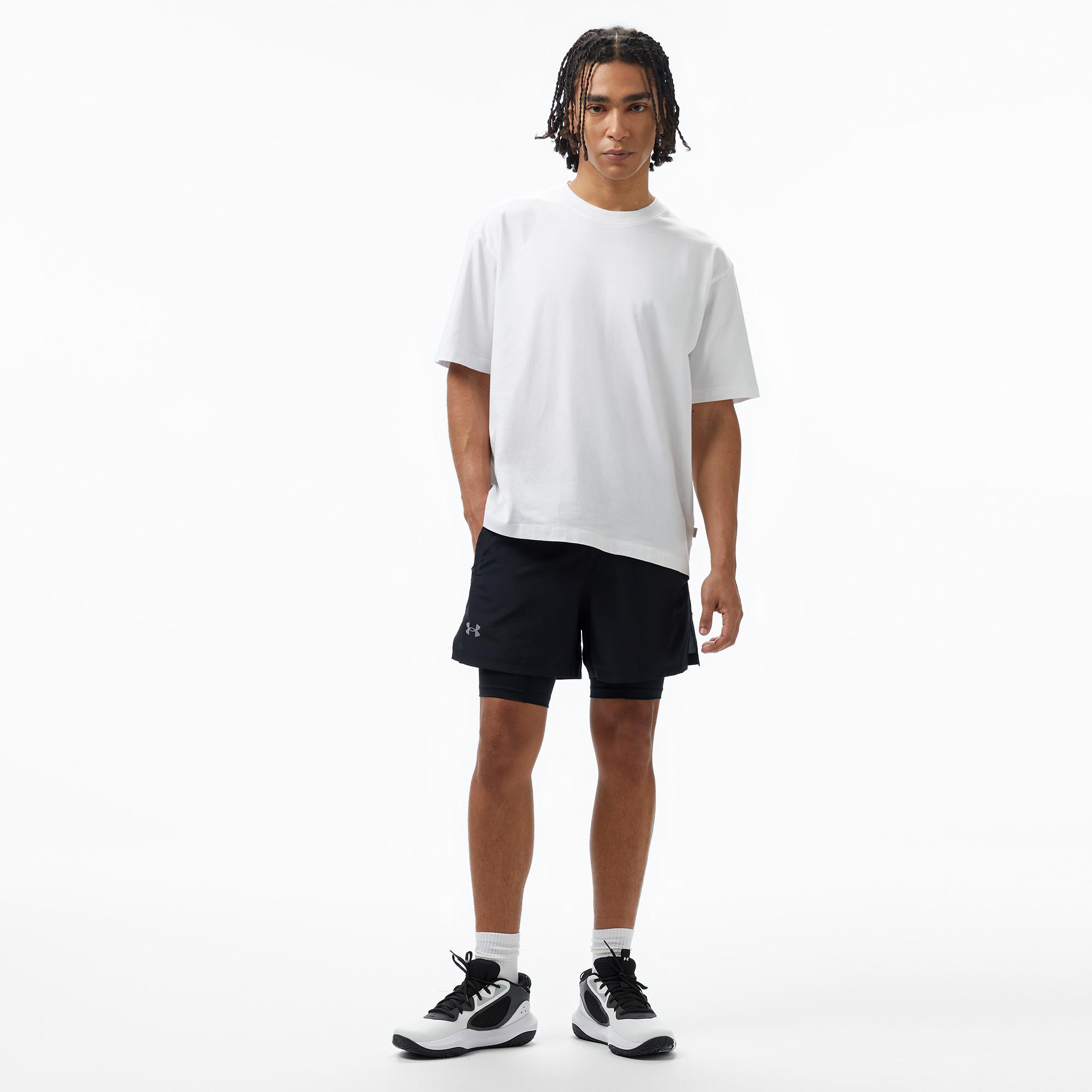 Under Armour Launch 5'' 2in1 Erkek Siyah Koşu Şortu