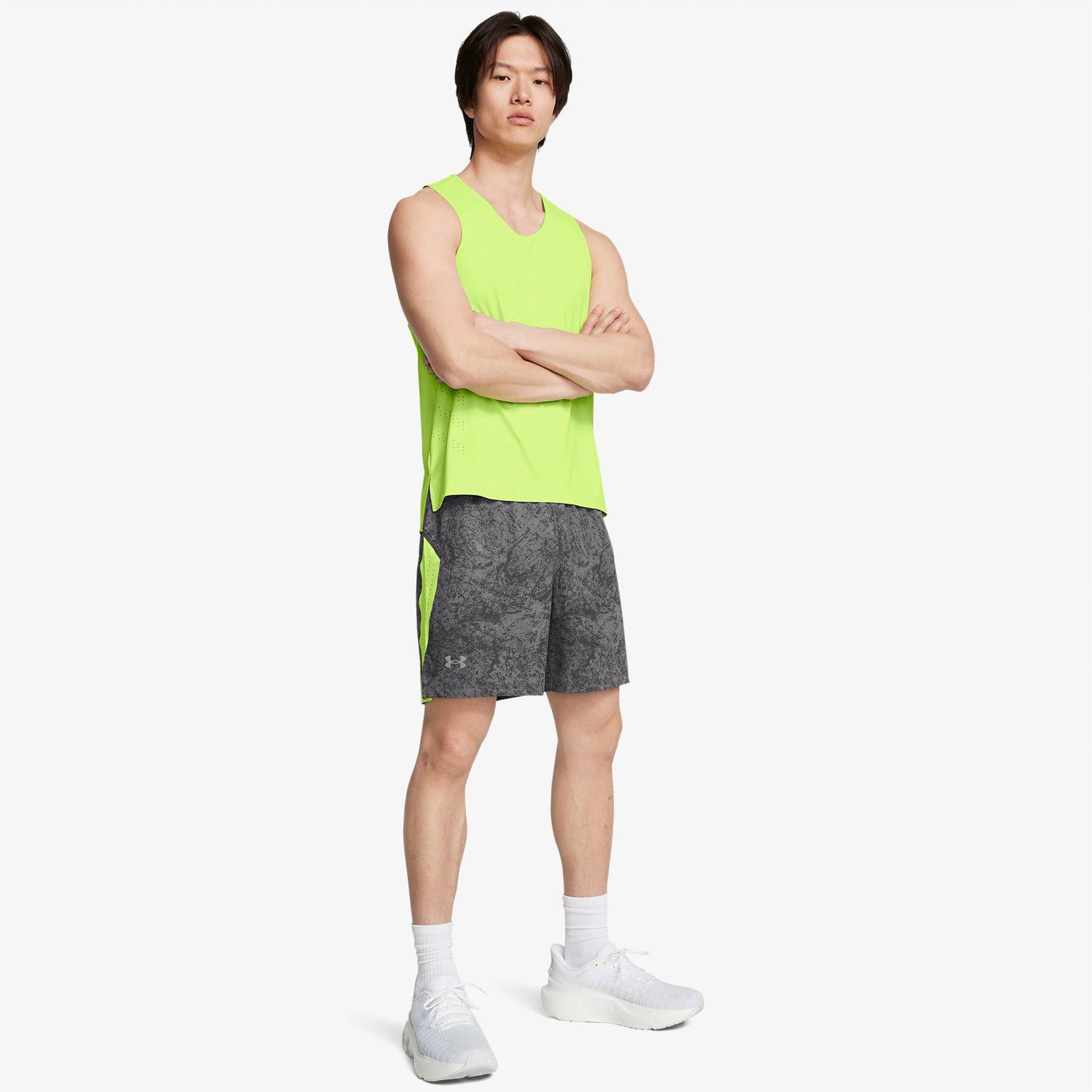 Under Armour Launch Pro Erkek Gri Koşu Şortu