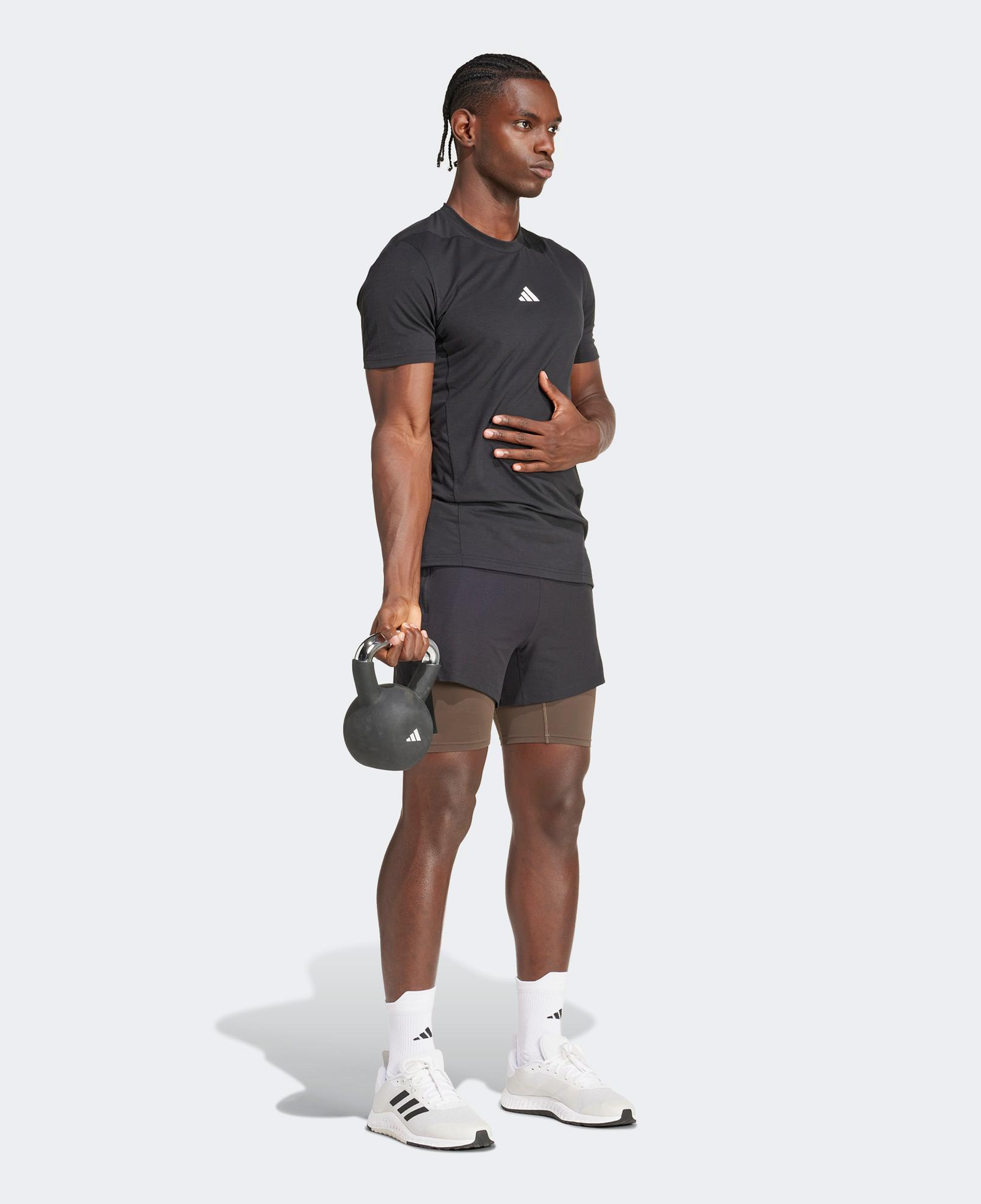 adidas Power Workout 2IN1 Erkek Siyah Antrenman Şortu