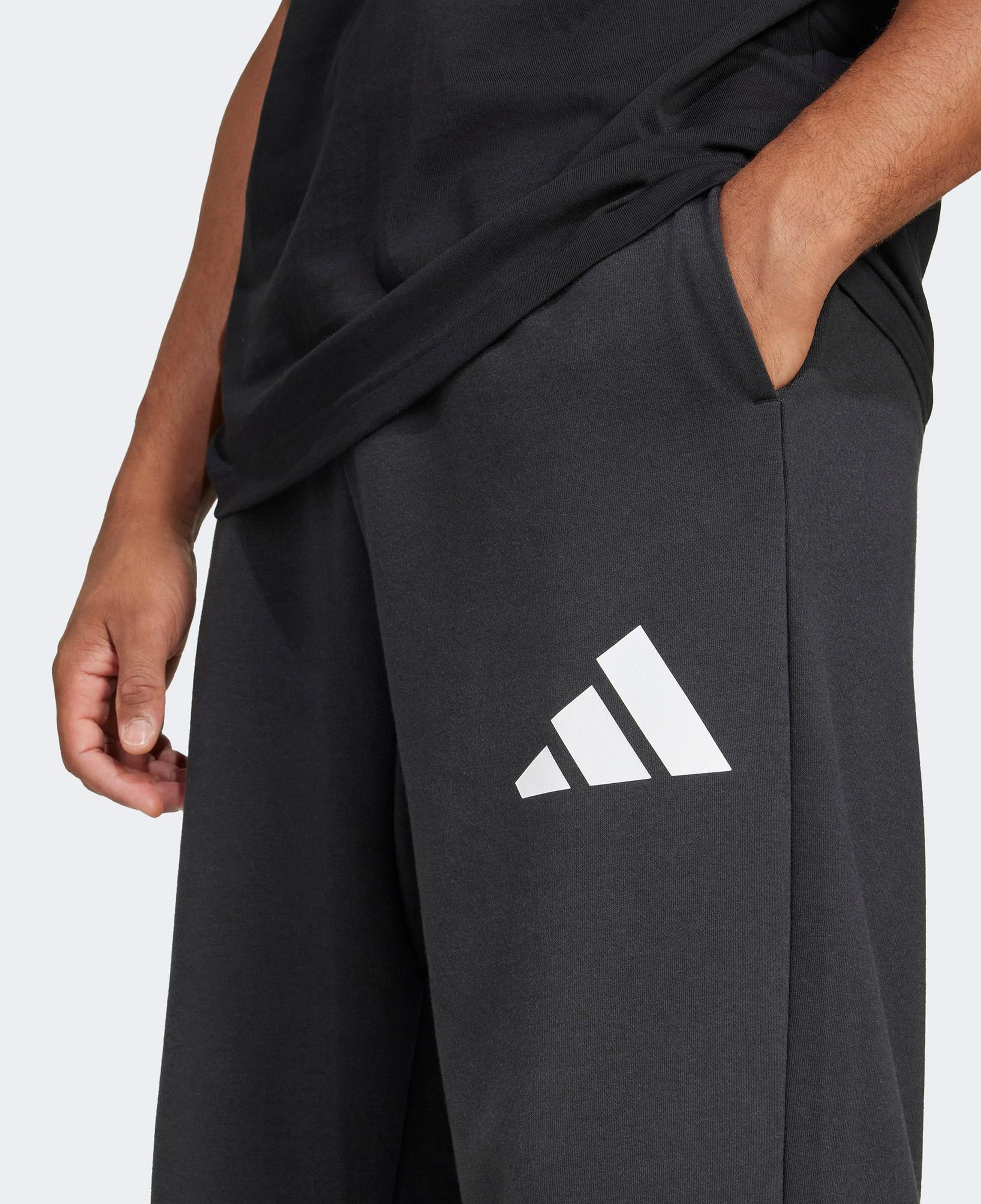 adidas Essentials Wide Leg 3 Bar Logo Erkek Siyah Eşofman Altı