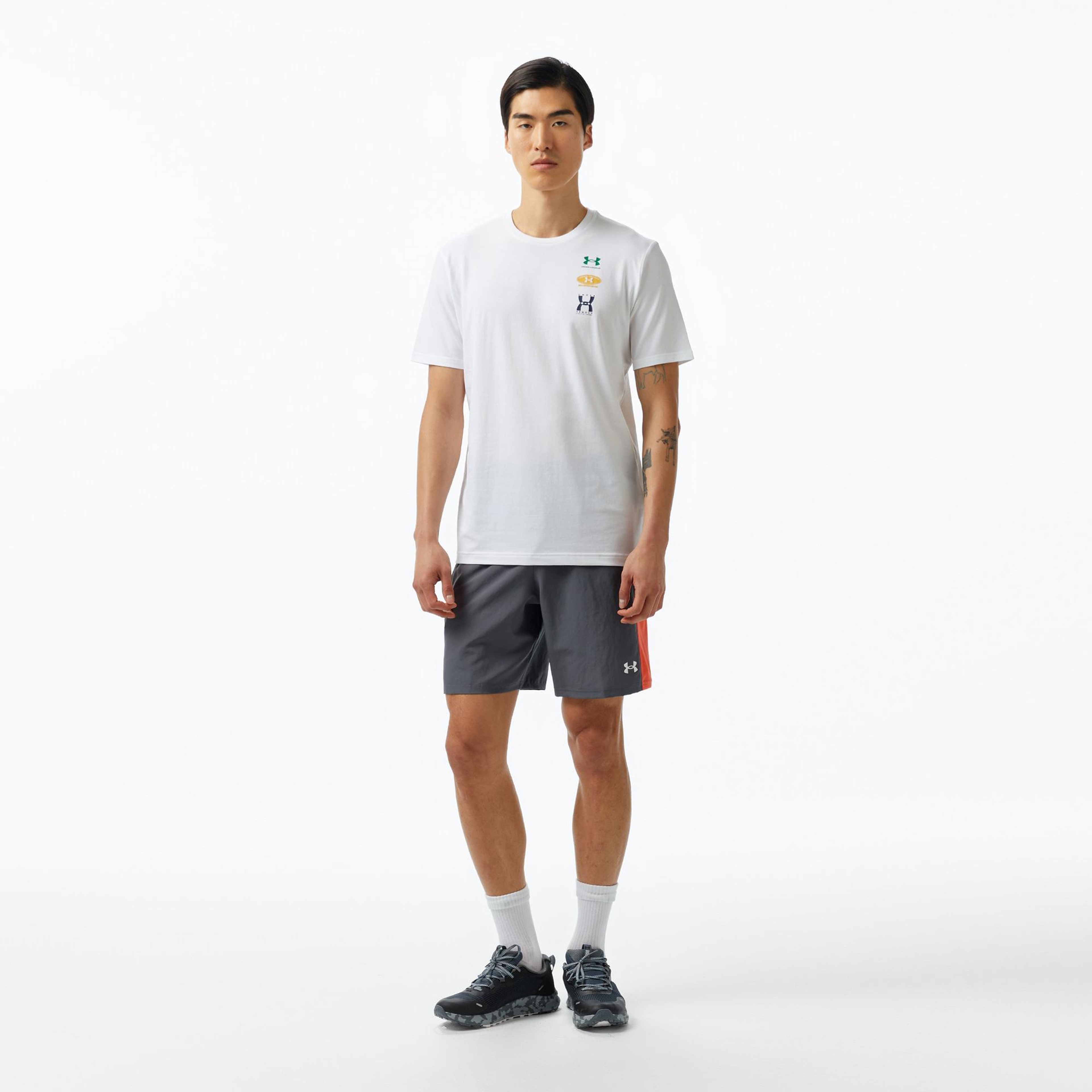 Under Armour Evol 60/40s Logo Erkek Beyaz T-Shirt