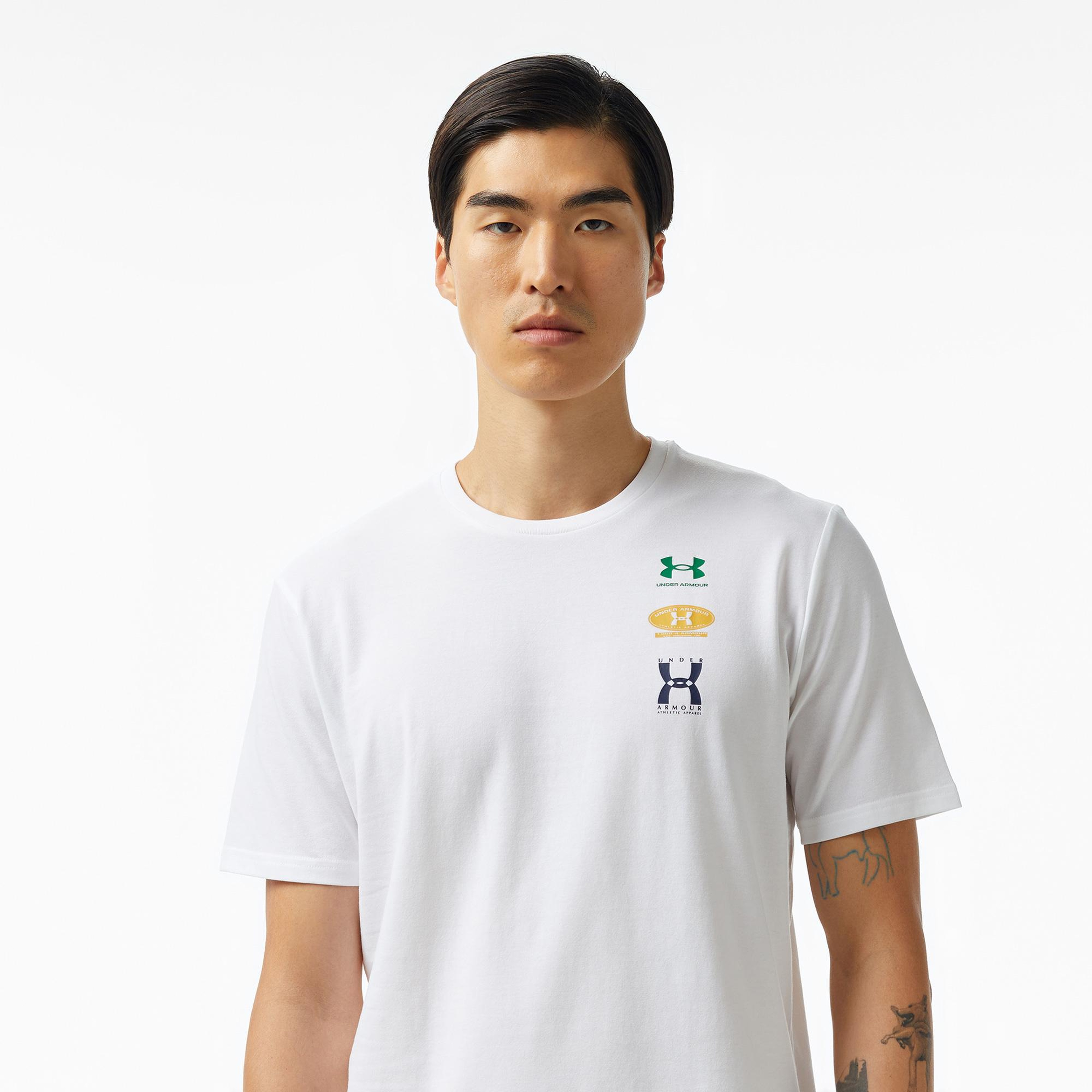 Under Armour Evol 60/40s Logo Erkek Beyaz T-Shirt