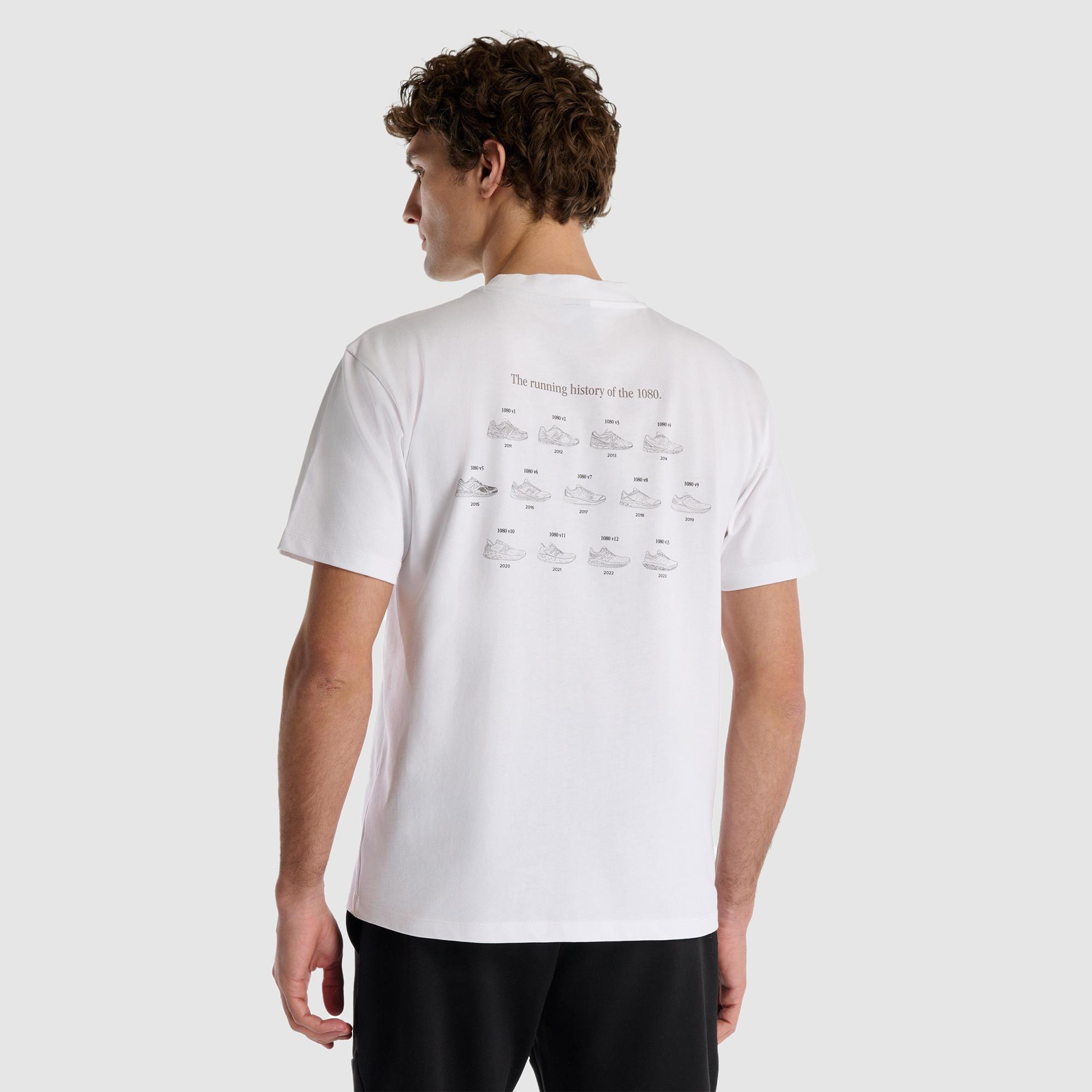 New Balance Erkek Beyaz T-Shirt