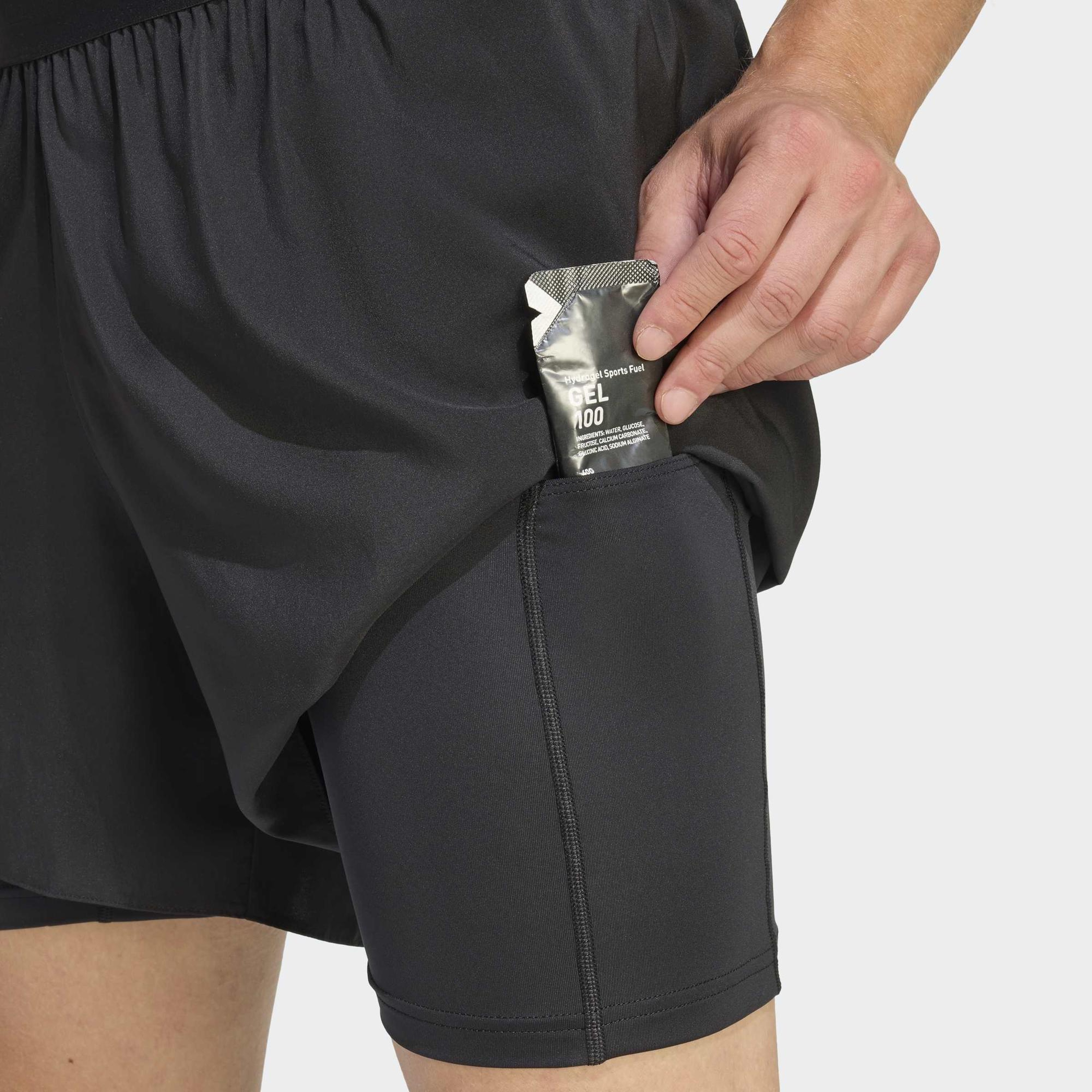 adidas Adi365 Running Essentials 2in1 Erkek Siyah Koşu Şortu