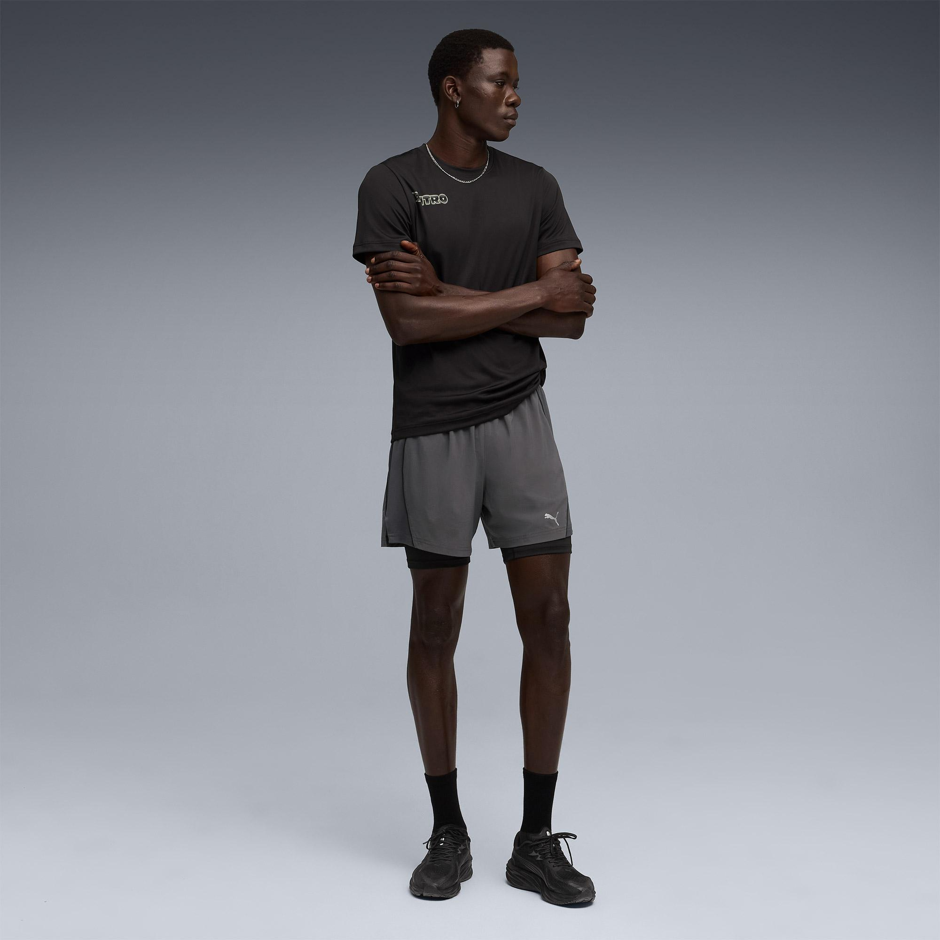 Puma Run Velocity 2in1 Erkek Gri Koşu Şortu