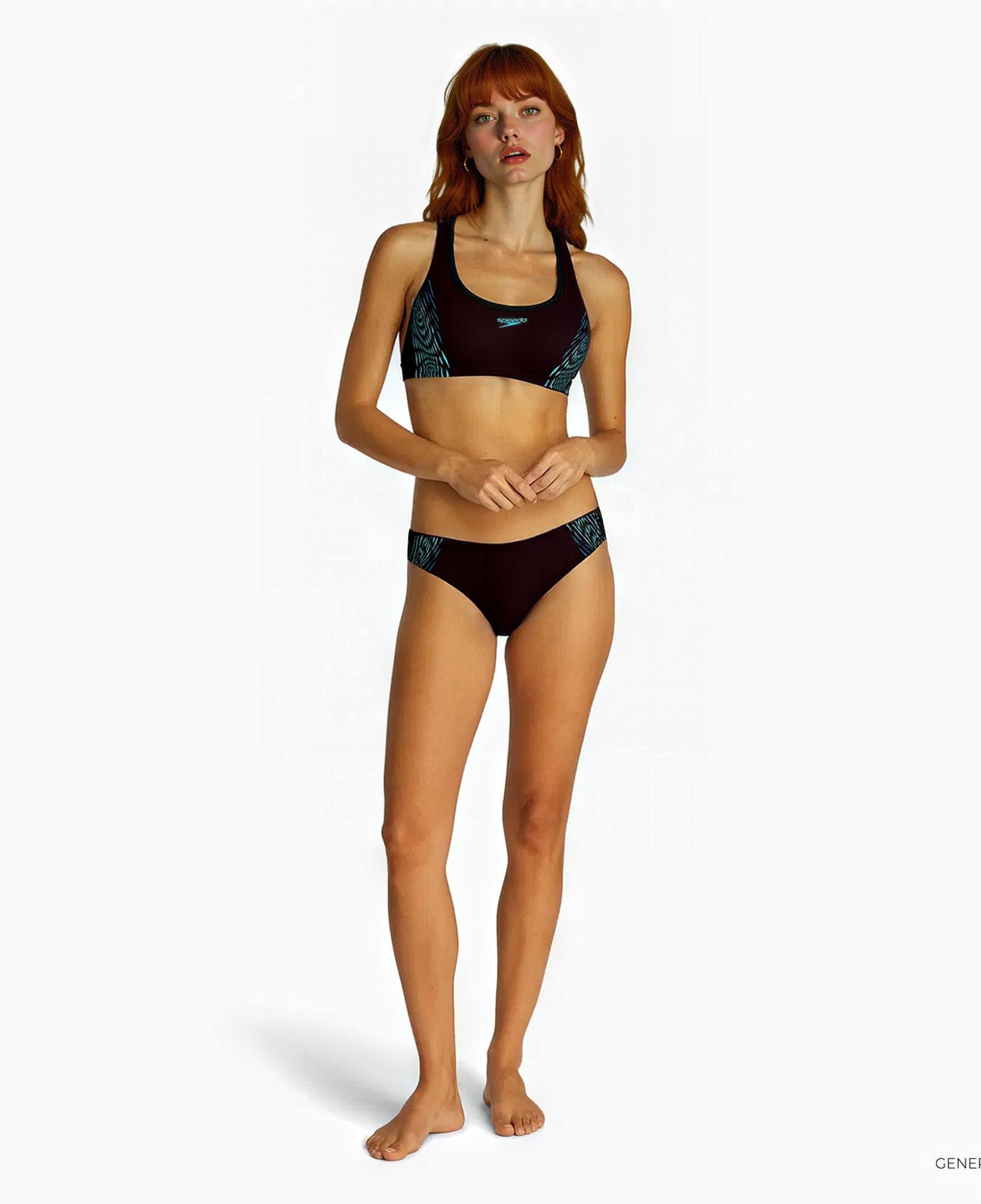 Speedo Placement 2 Piece Kadın Siyah Bikini Takımı