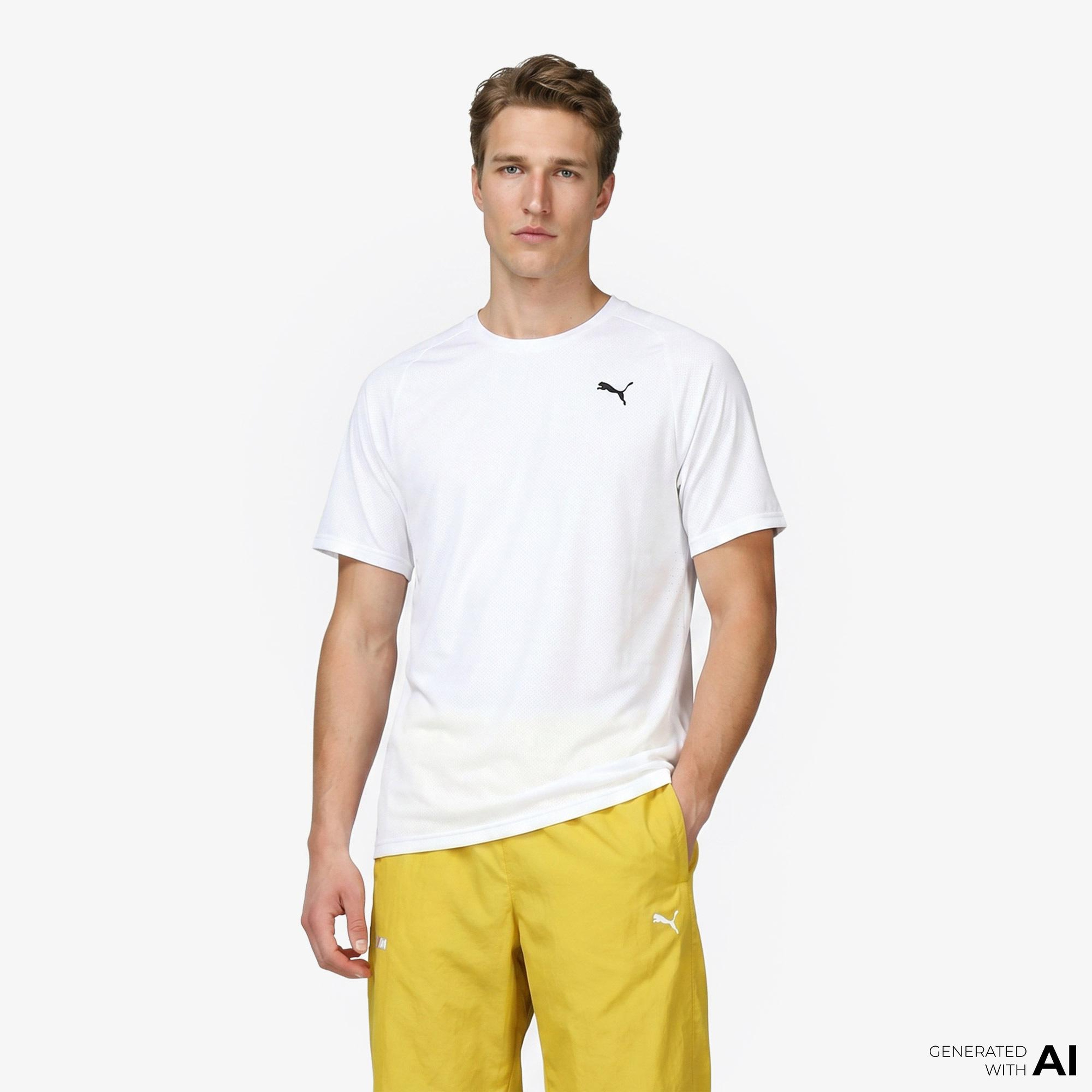 Puma Pwrmode Erkek Beyaz Antrenman T-Shirt