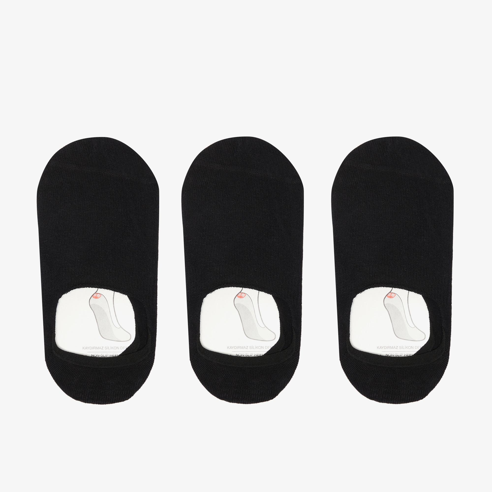 UNITED4 Unisex Siyah 3'lü Babet Çorap